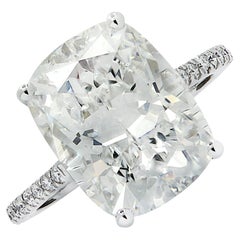 Vivid Diamonds GIA Certified 9.17 Carat Cushion Brilliant Cut Engagement Ring