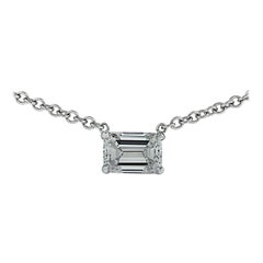 Vivid Diamonds GIA zertifiziert .93 Karat Smaragdschliff Diamant Halskette
