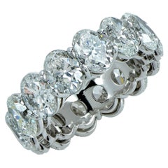 Vivid Diamonds GIA Certified 9.97 Carat Oval Cut Diamond Platinum Eternity Band Vivid Diamonds GIA Certified 9.97 Carat Oval Cut Diamond Platinum Eternity Band