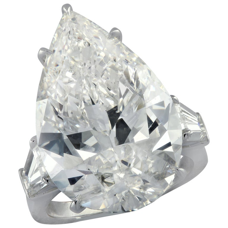 Vivid Diamonds GIA Graded 16.96 Carat Pear Shape Diamond Engagement ...