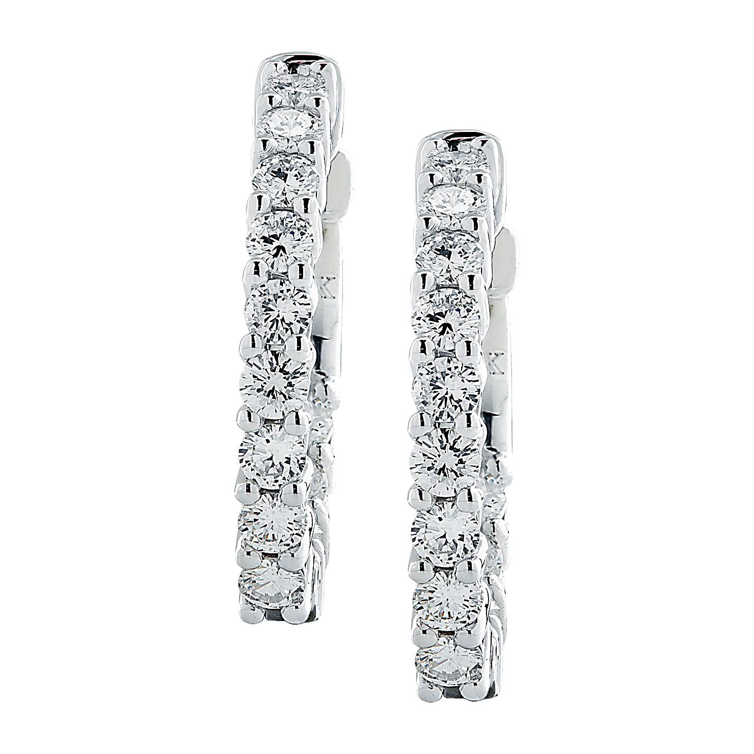 Vivid Diamonds In and Out 1.57 Carat Diamond Hoops
