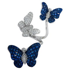 Vivid Diamonds Thee Butterfly Saphir und Diamant Ring