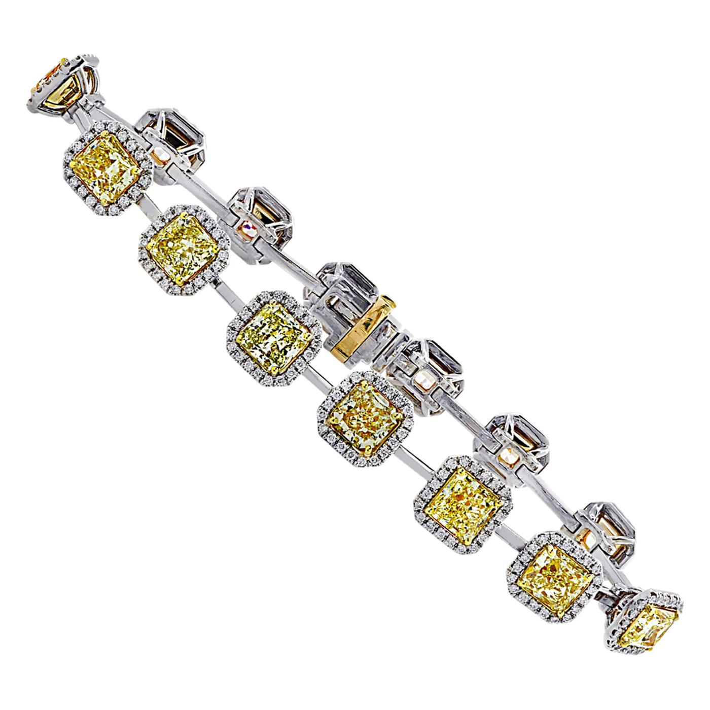 Vivid Diamonds Yellow and White Diamond Bracelet