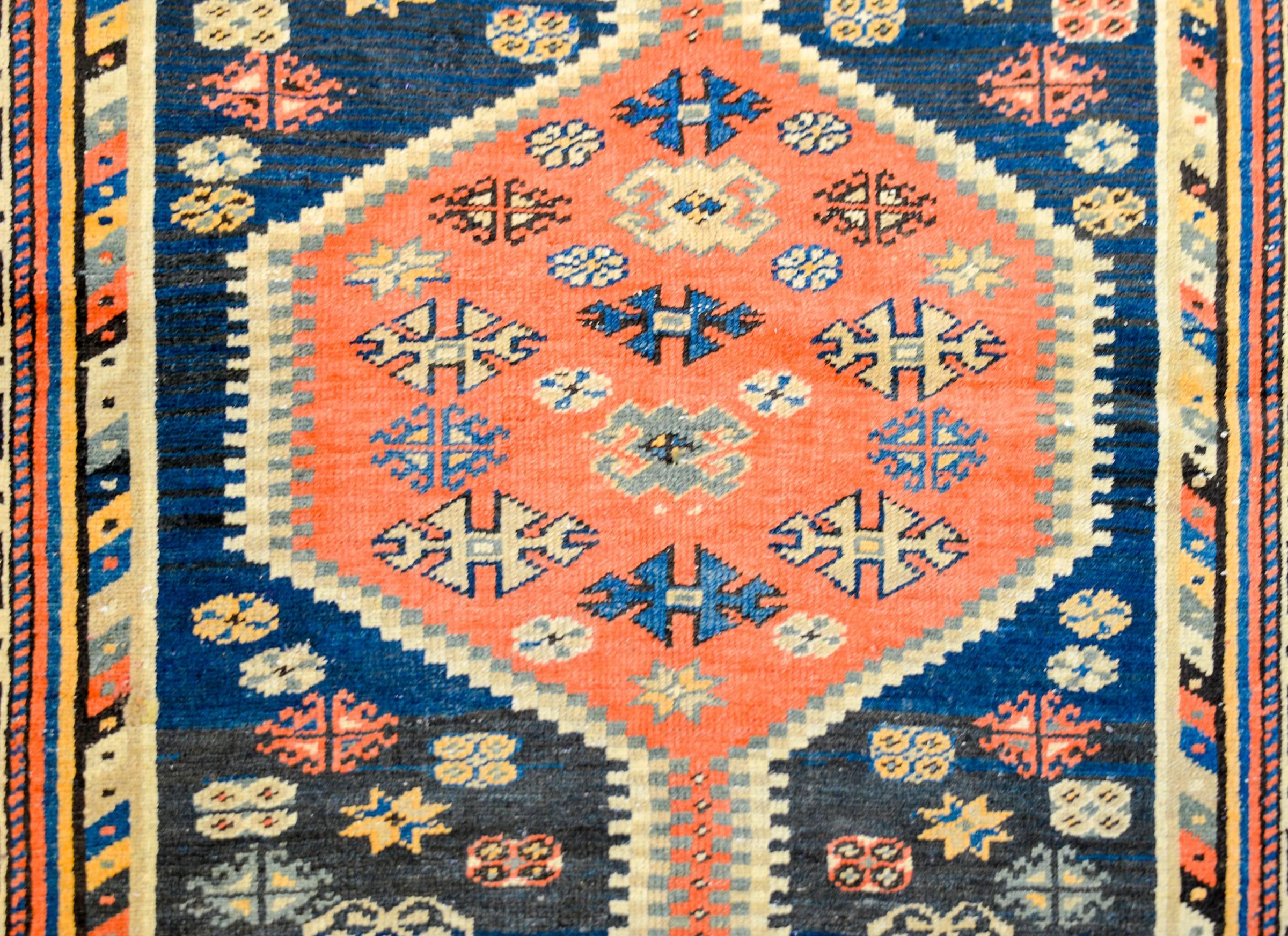 Kazak Vivid Early 20th Century Azeri Rug For Sale