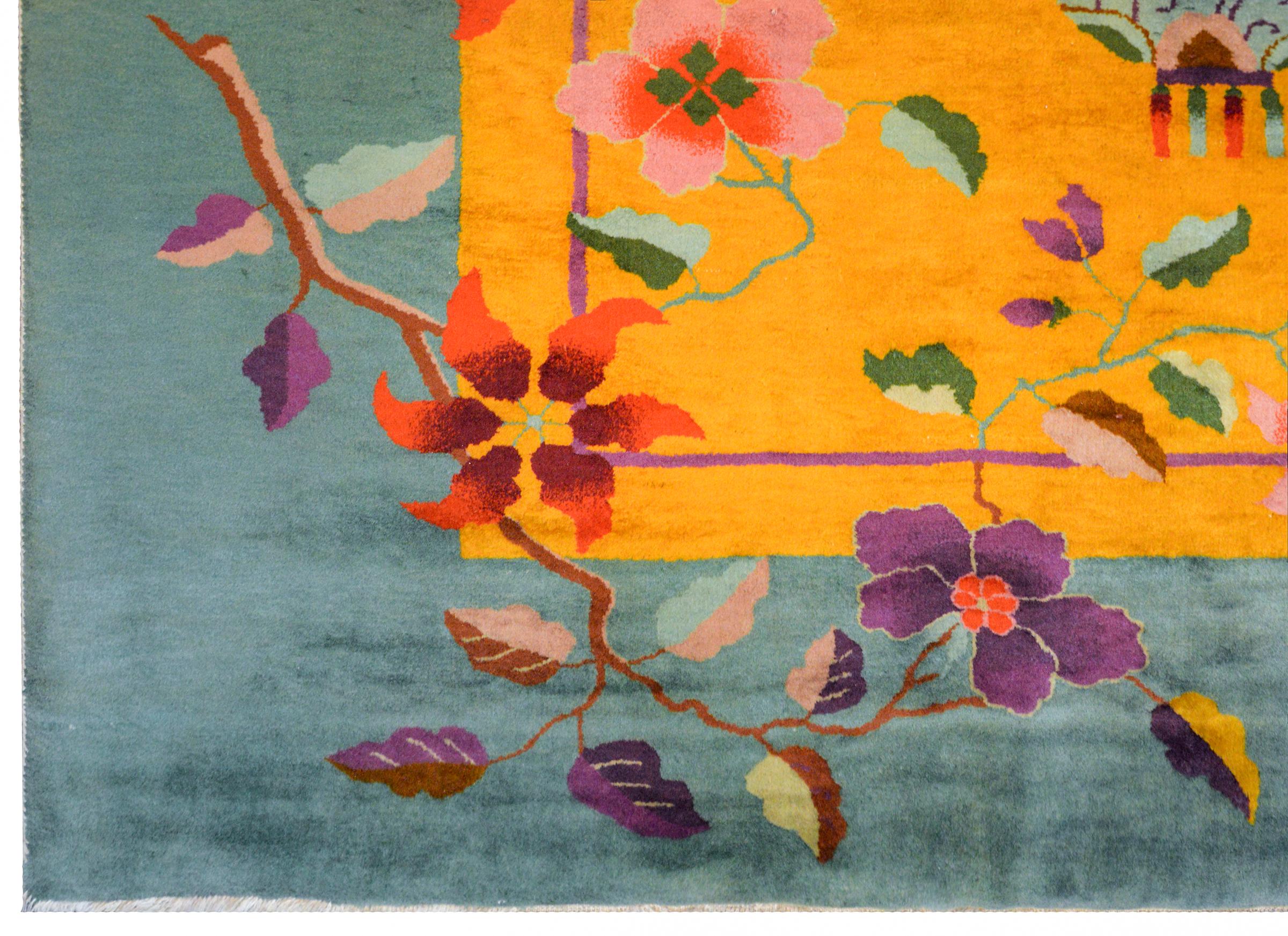 Vivid Early 20th Century Chinese Art Deco Rug 5