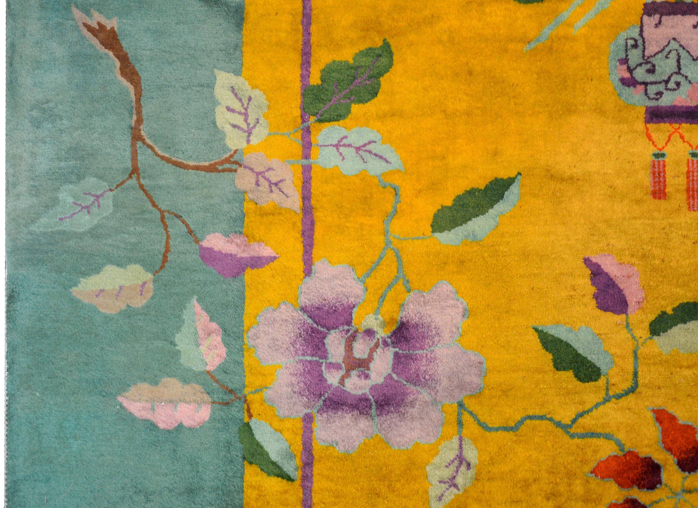 Vivid Early 20th Century Chinese Art Deco Rug 3