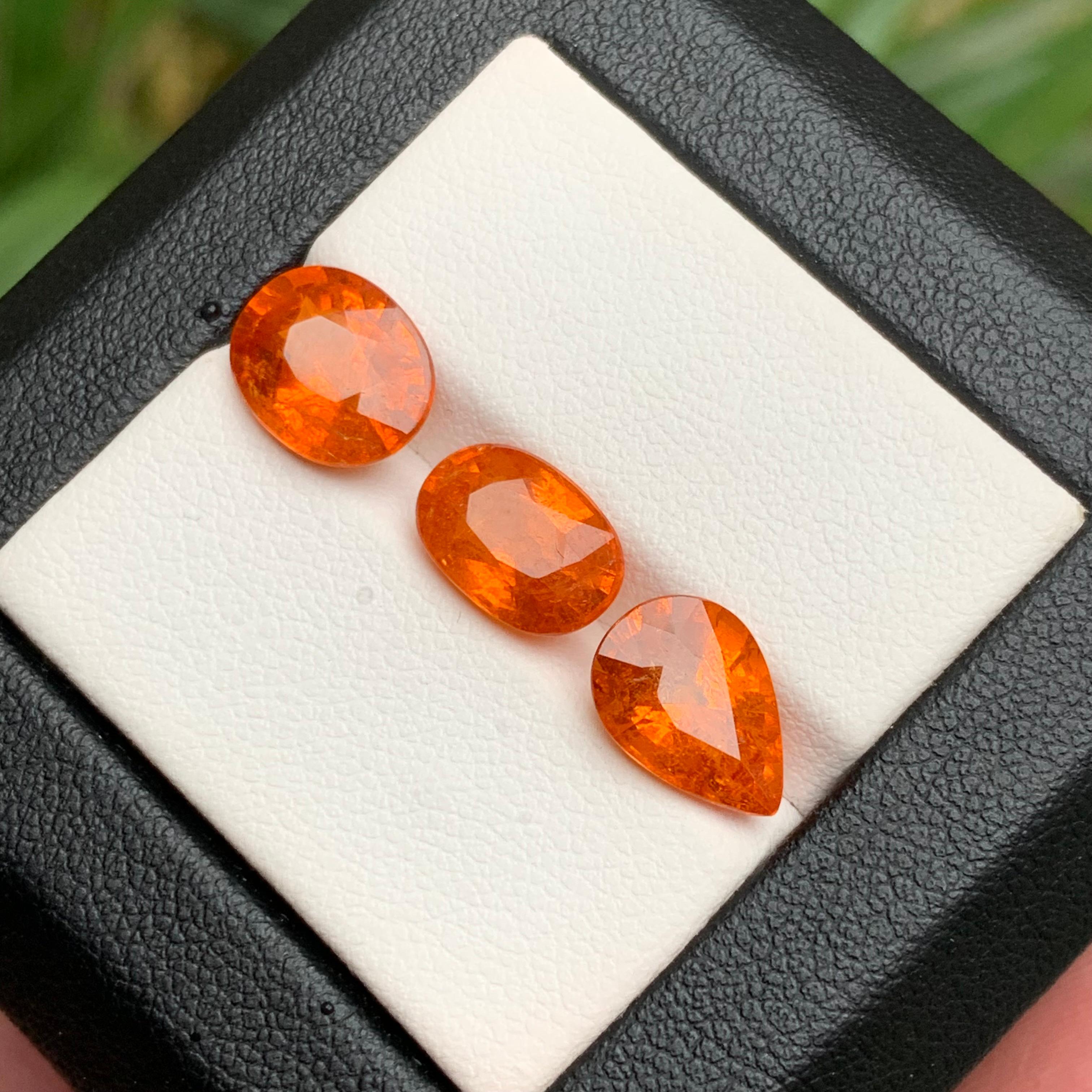Espesartita natural de color naranja fanta vivo/Granate mandarín 10,40Ct-Joya en venta 4