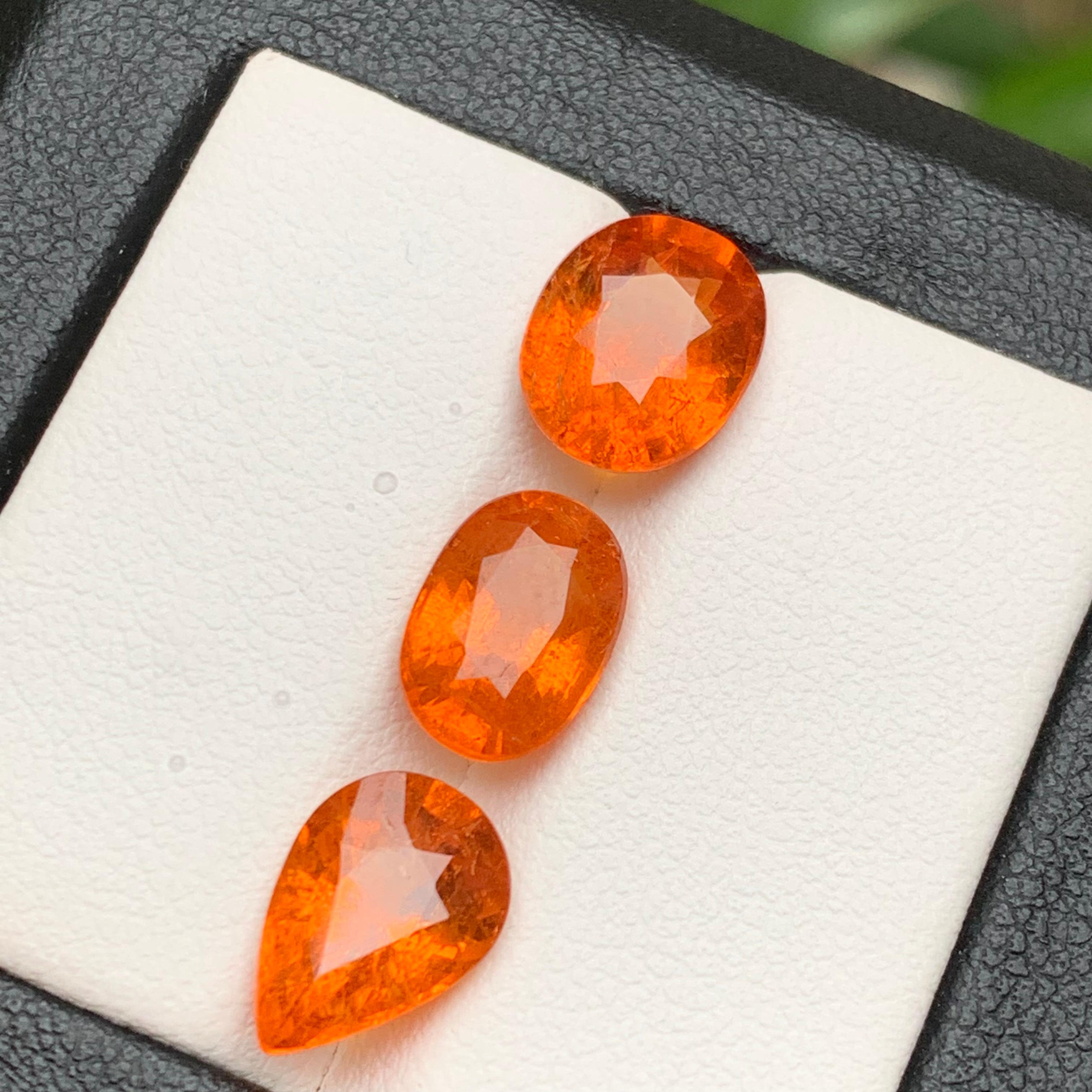 Espesartita natural de color naranja fanta vivo/Granate mandarín 10,40Ct-Joya en venta 5