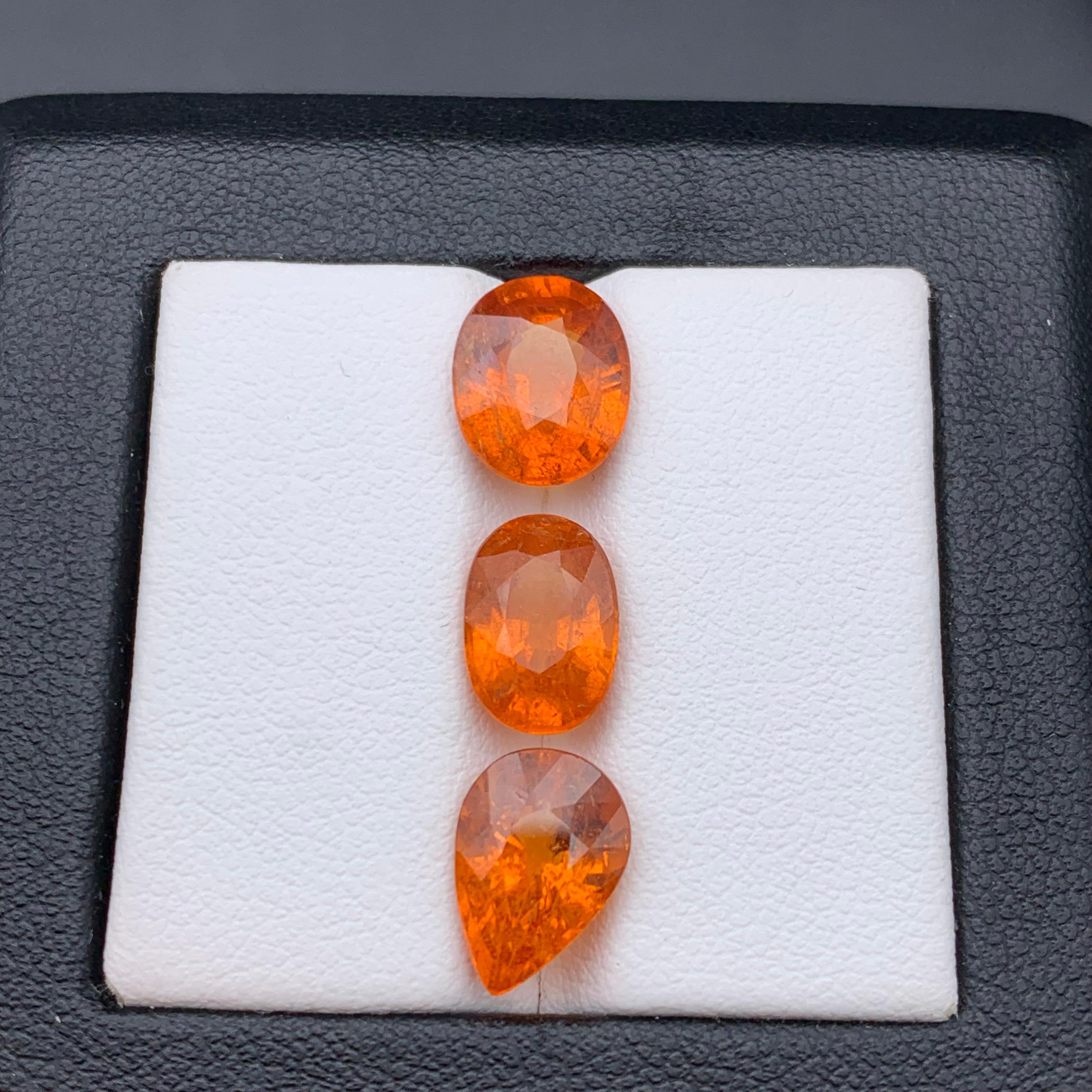 Espesartita natural de color naranja fanta vivo/Granate mandarín 10,40Ct-Joya en venta 6