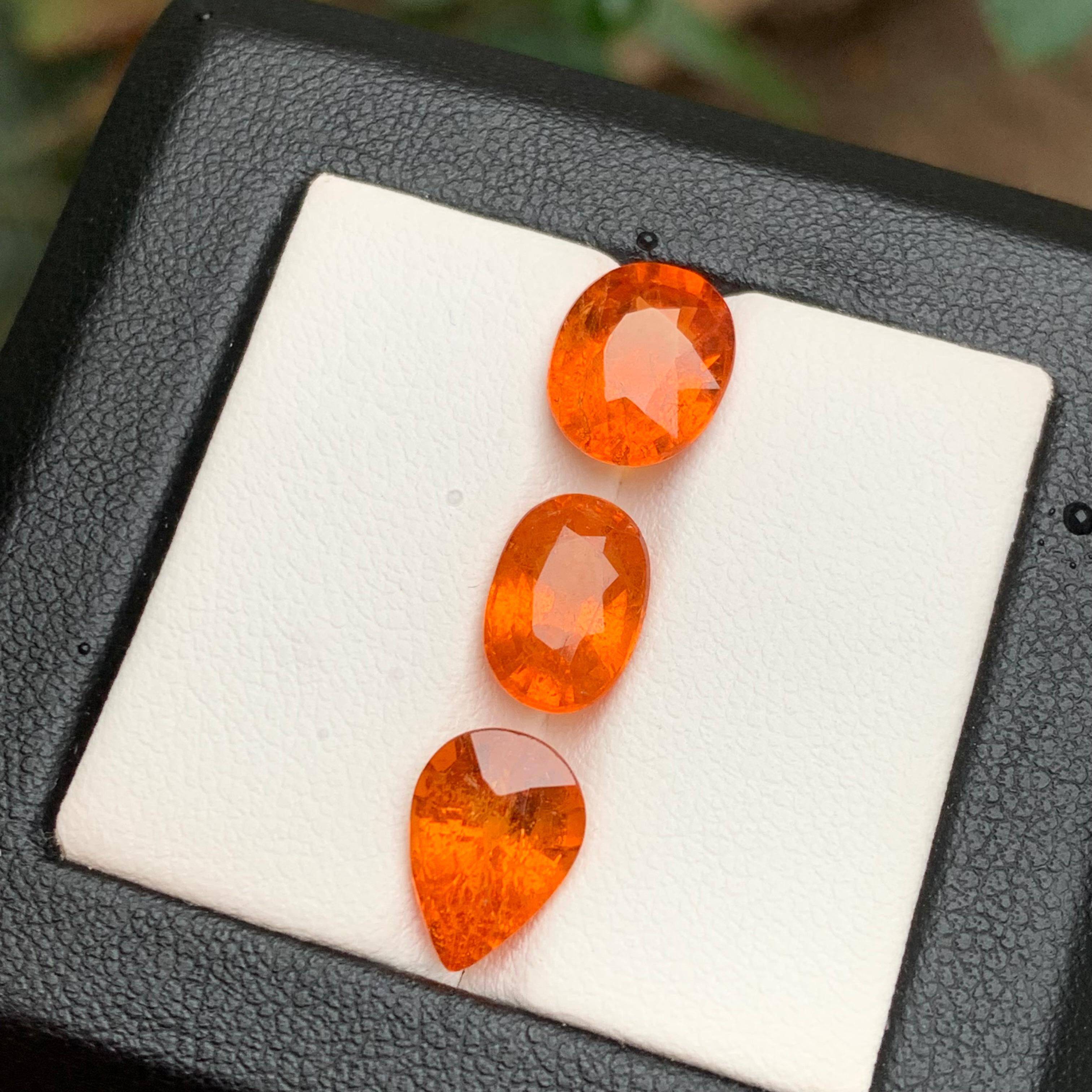 Espesartita natural de color naranja fanta vivo/Granate mandarín 10,40Ct-Joya en venta 3