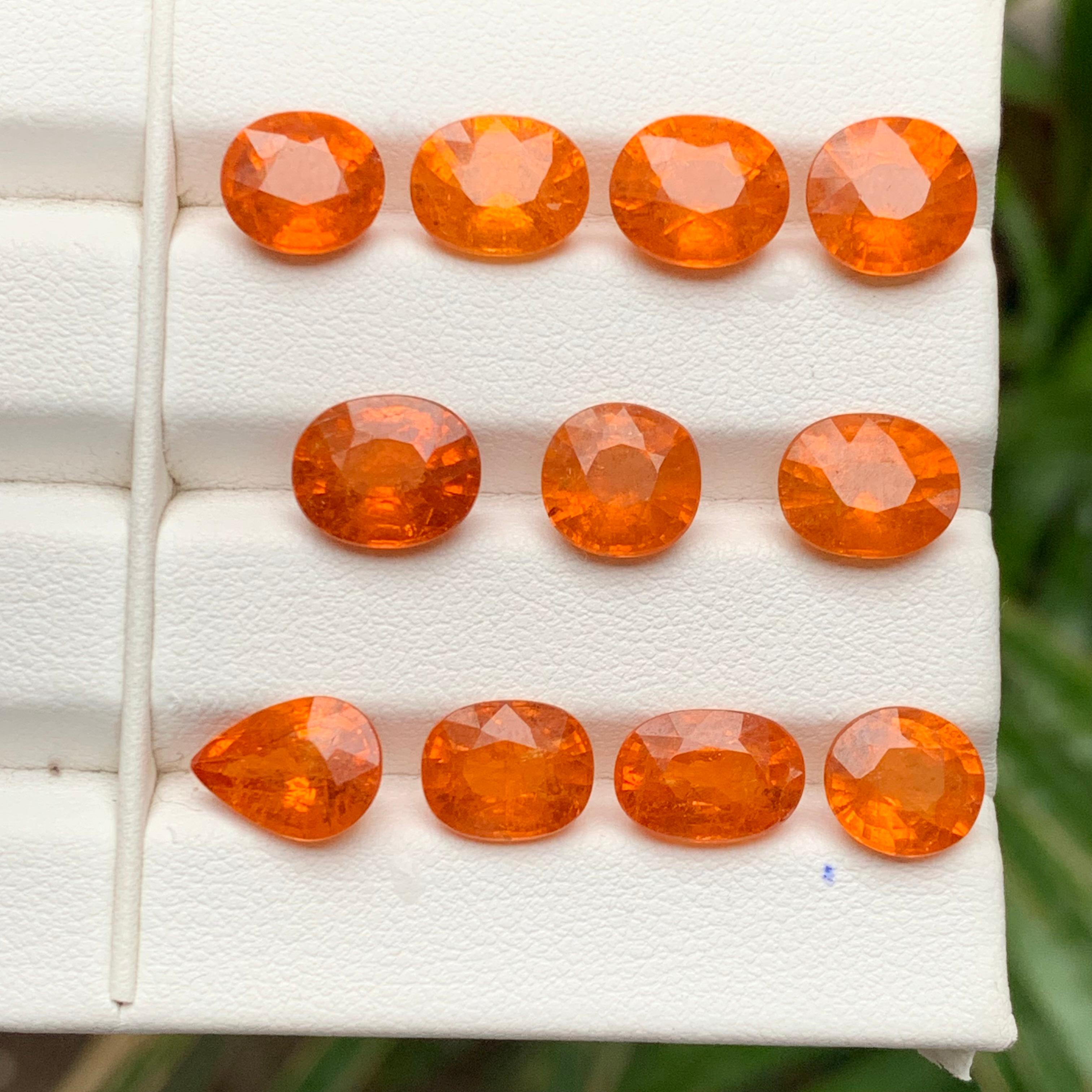 Lote de piedras preciosas sueltas de espesartita/espesartita/granate mandarín natural de color naranja fanta para anillo, collar, colgante, pulsera o cualquier otro engaste de joyería ¡¡¡Cojín oval y corte de pera!!!

💎 TIPO DE GEMA: Granate