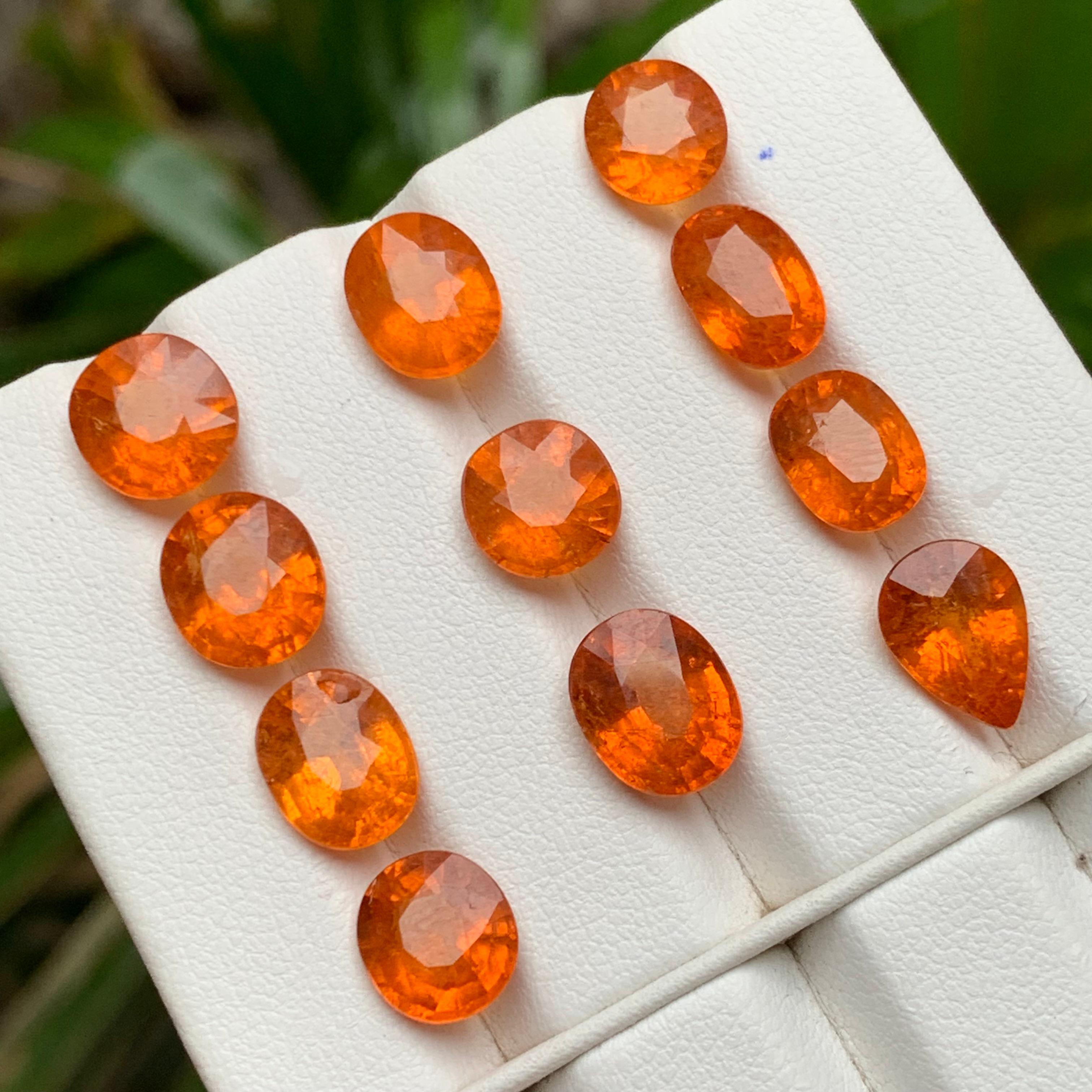 Espesartita natural de color naranja fanta vivo/Granate mandarín 36.10Ct-Joya en venta 2