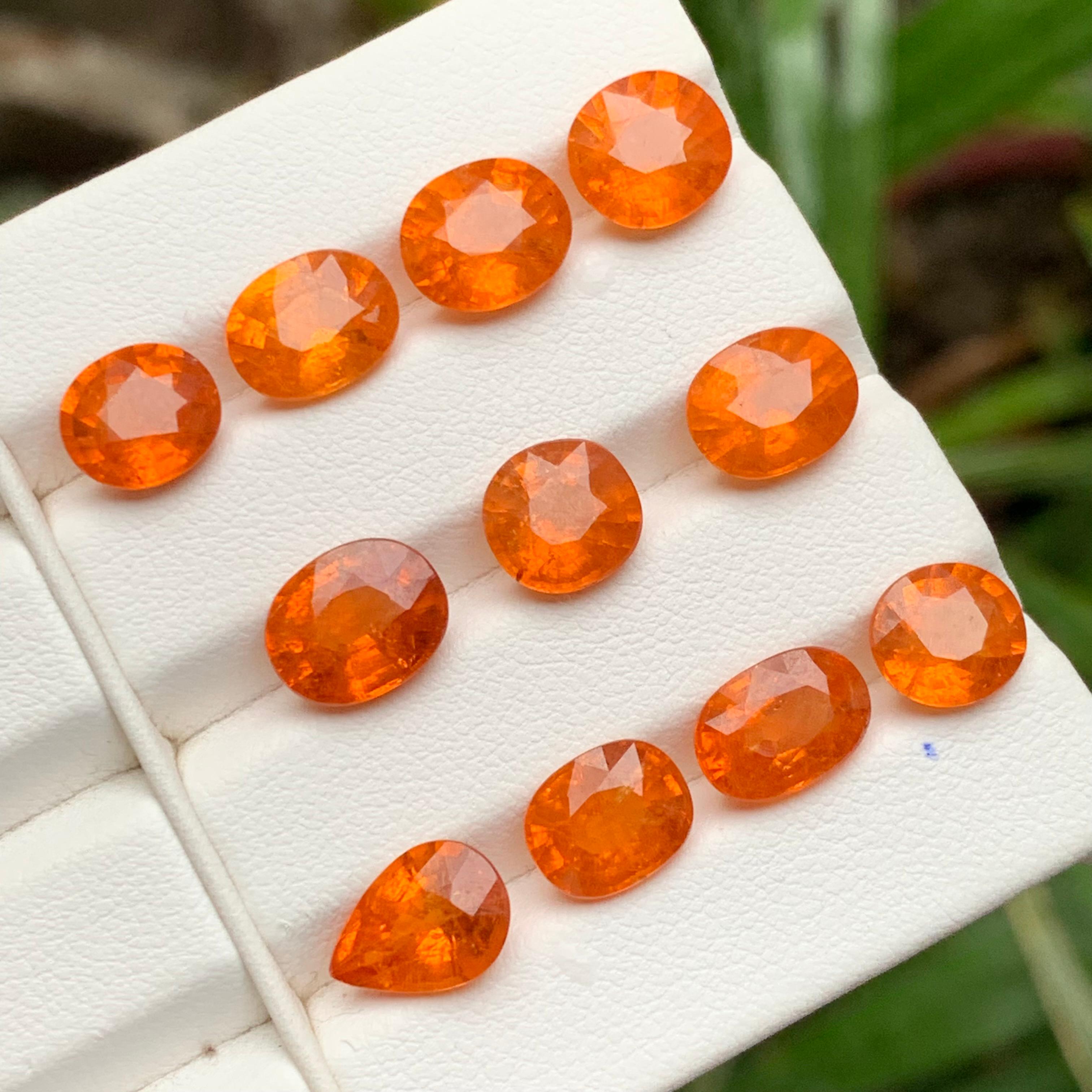 Espesartita natural de color naranja fanta vivo/Granate mandarín 36.10Ct-Joya en venta 3