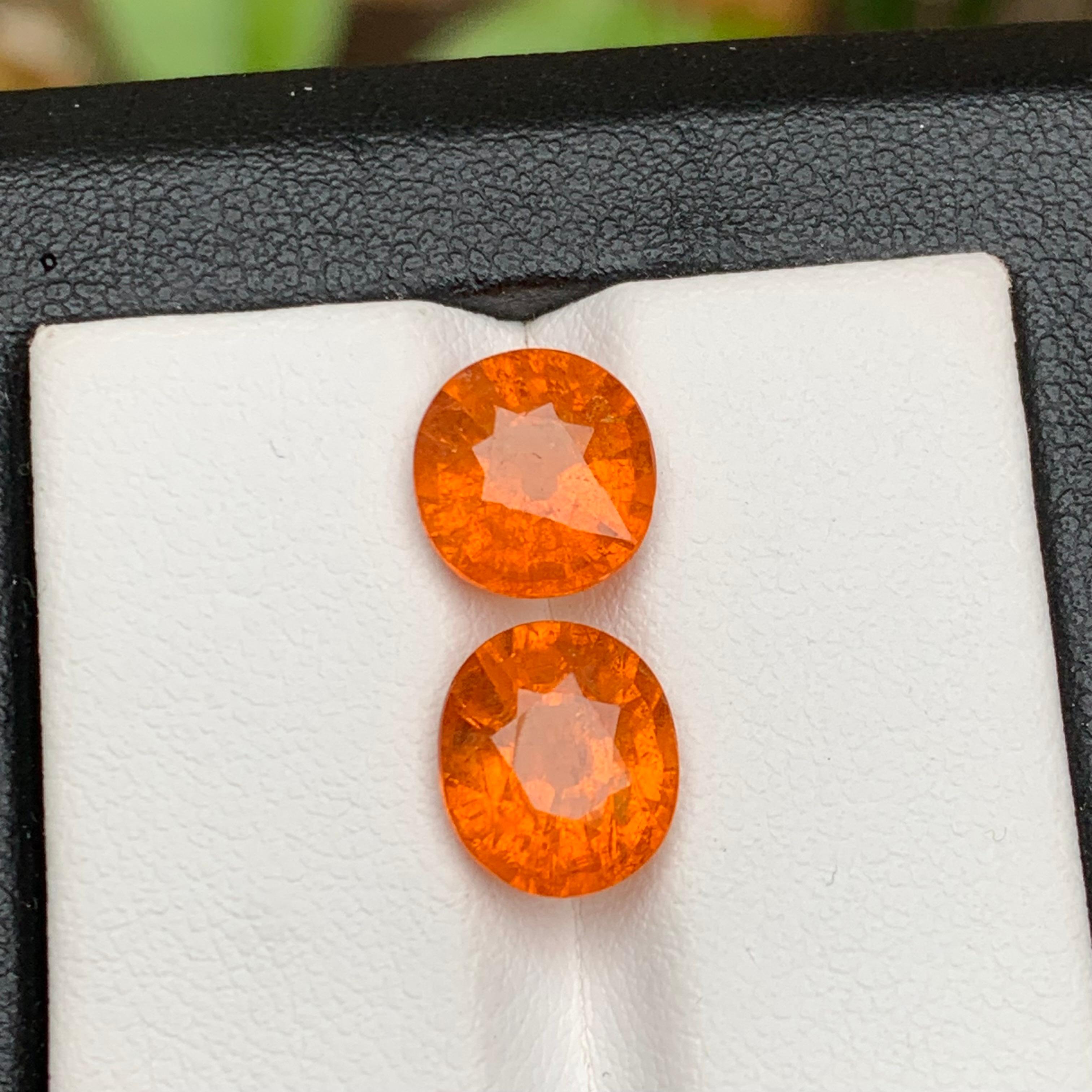 Oval Cut Vivid Fanta Orange Natural Spessartite/Spessartine/Mandarin Garnet 7.20 Ct-Jewel For Sale