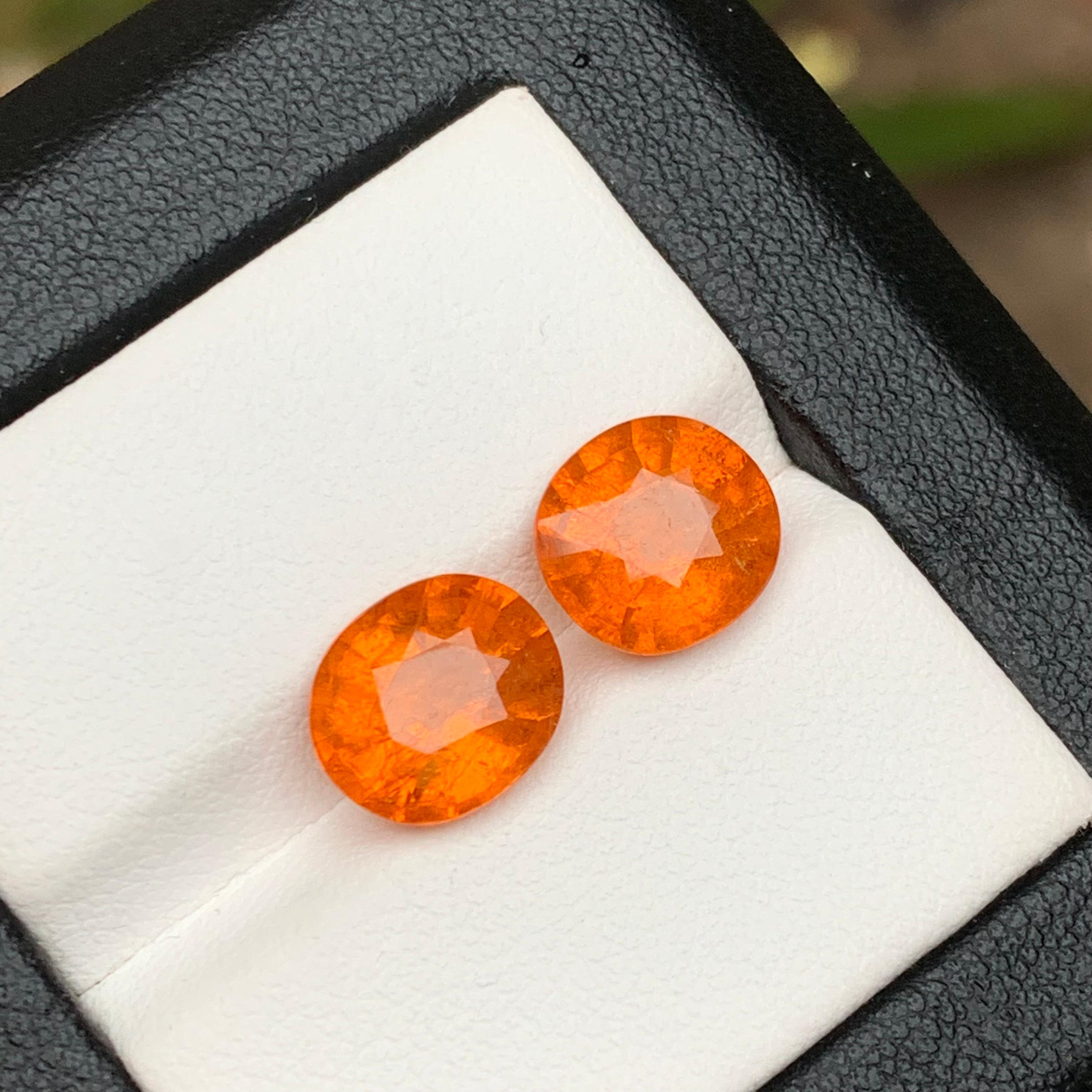 Women's or Men's Vivid Fanta Orange Natural Spessartite/Spessartine/Mandarin Garnet 7.20 Ct-Jewel For Sale