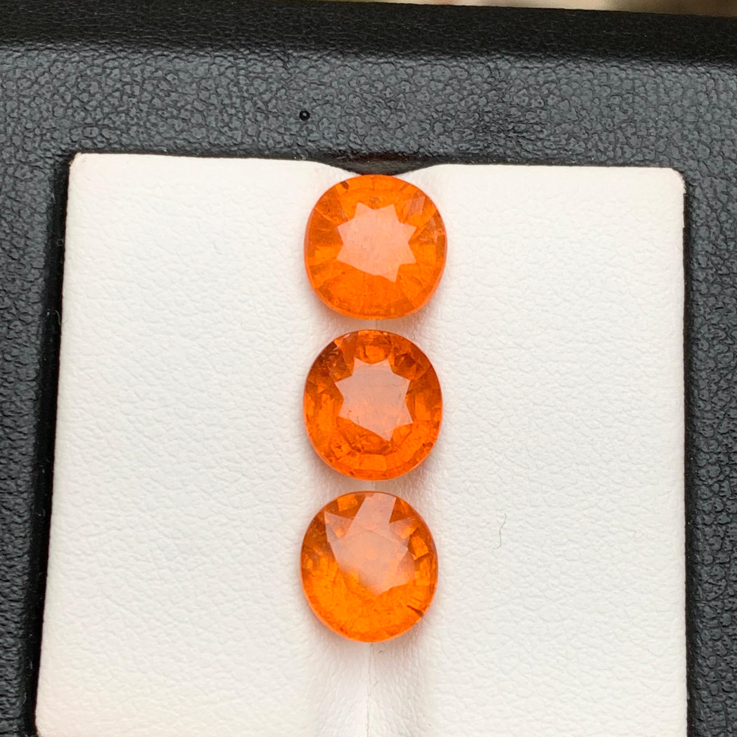 Espesartita natural de color naranja fanta vivo/Granate mandarín 8.60 Ct-Joya en venta 4