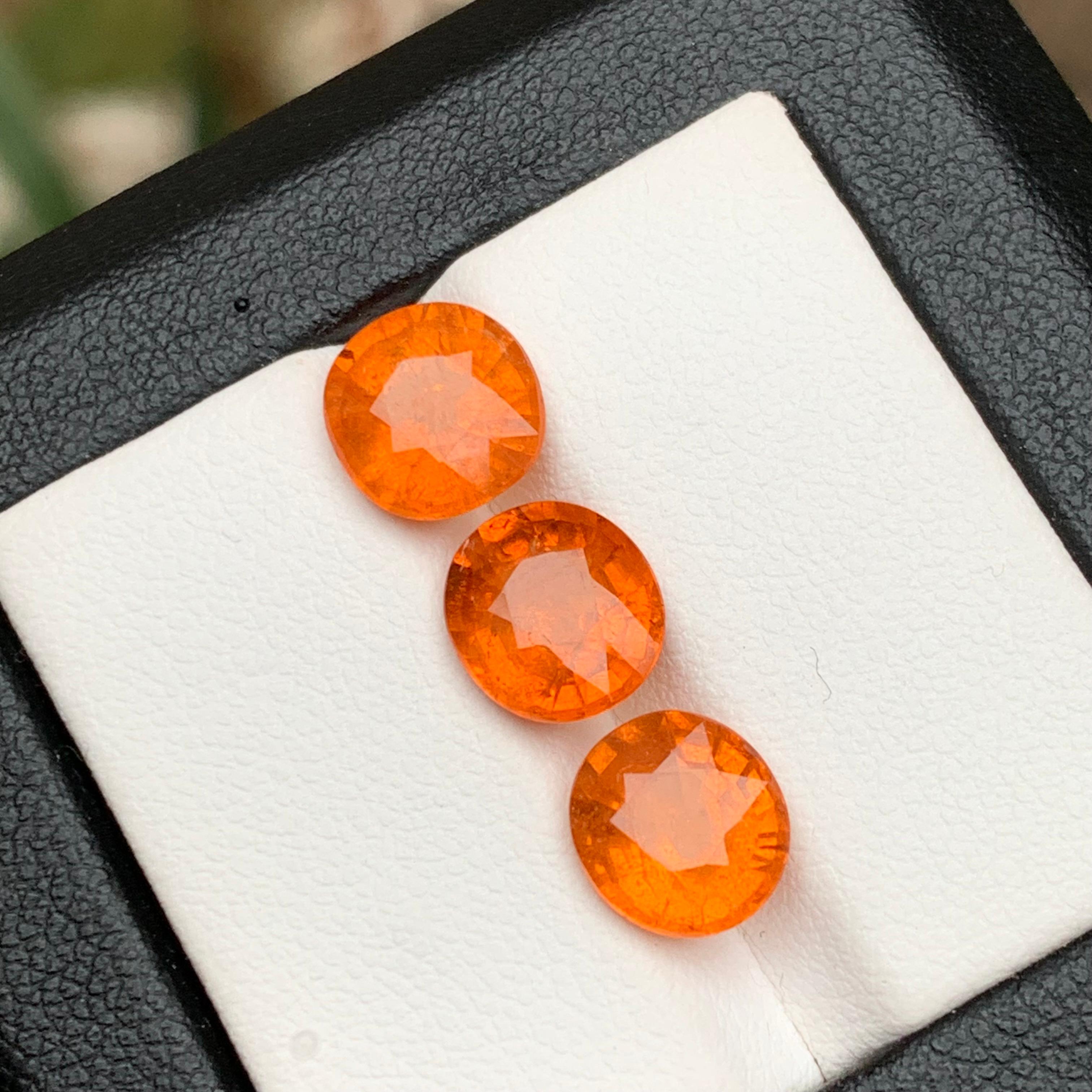 Espesartita natural de color naranja fanta vivo/Granate mandarín 8.60 Ct-Joya en venta 5