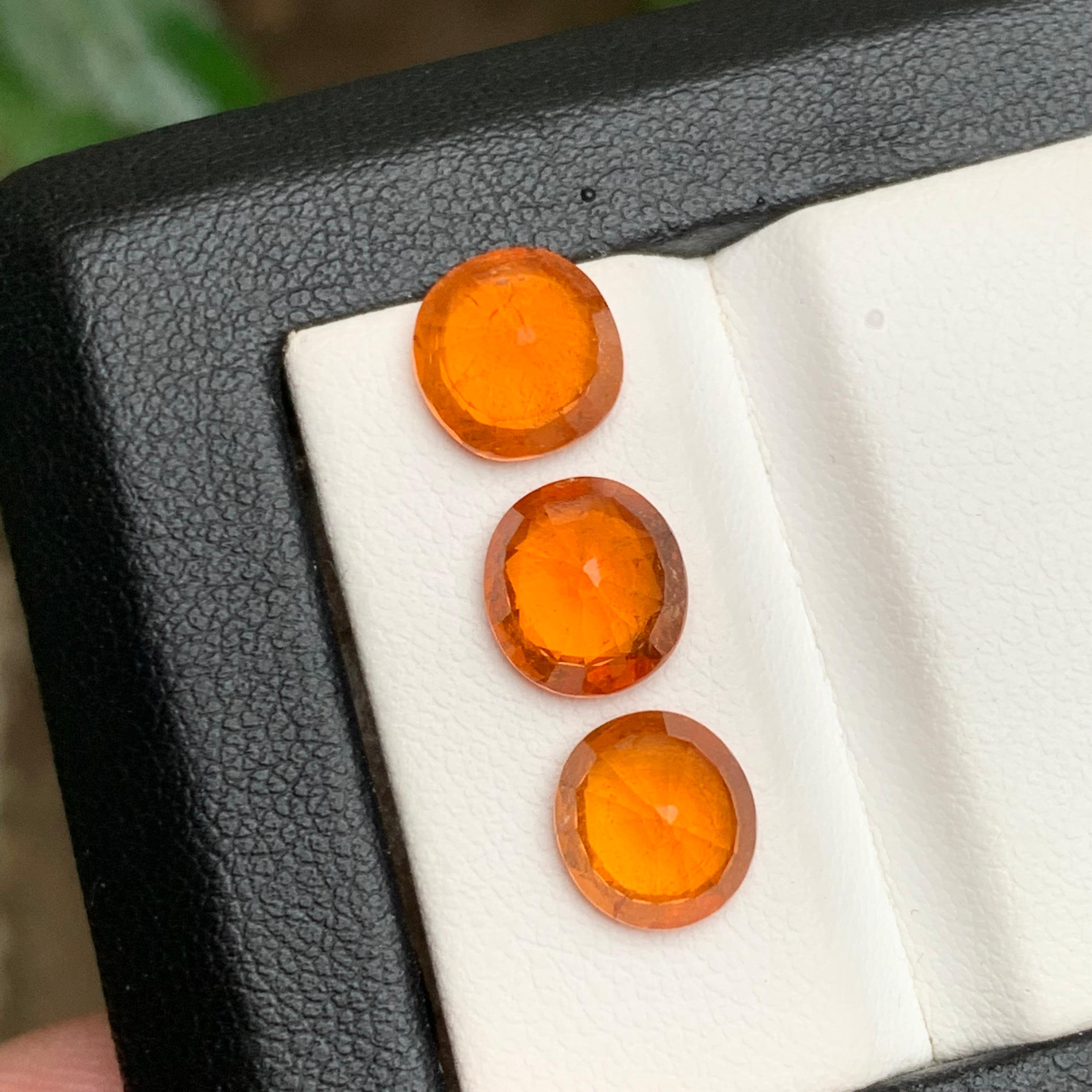 Espesartita natural de color naranja fanta vivo/Granate mandarín 8.60 Ct-Joya en venta 6