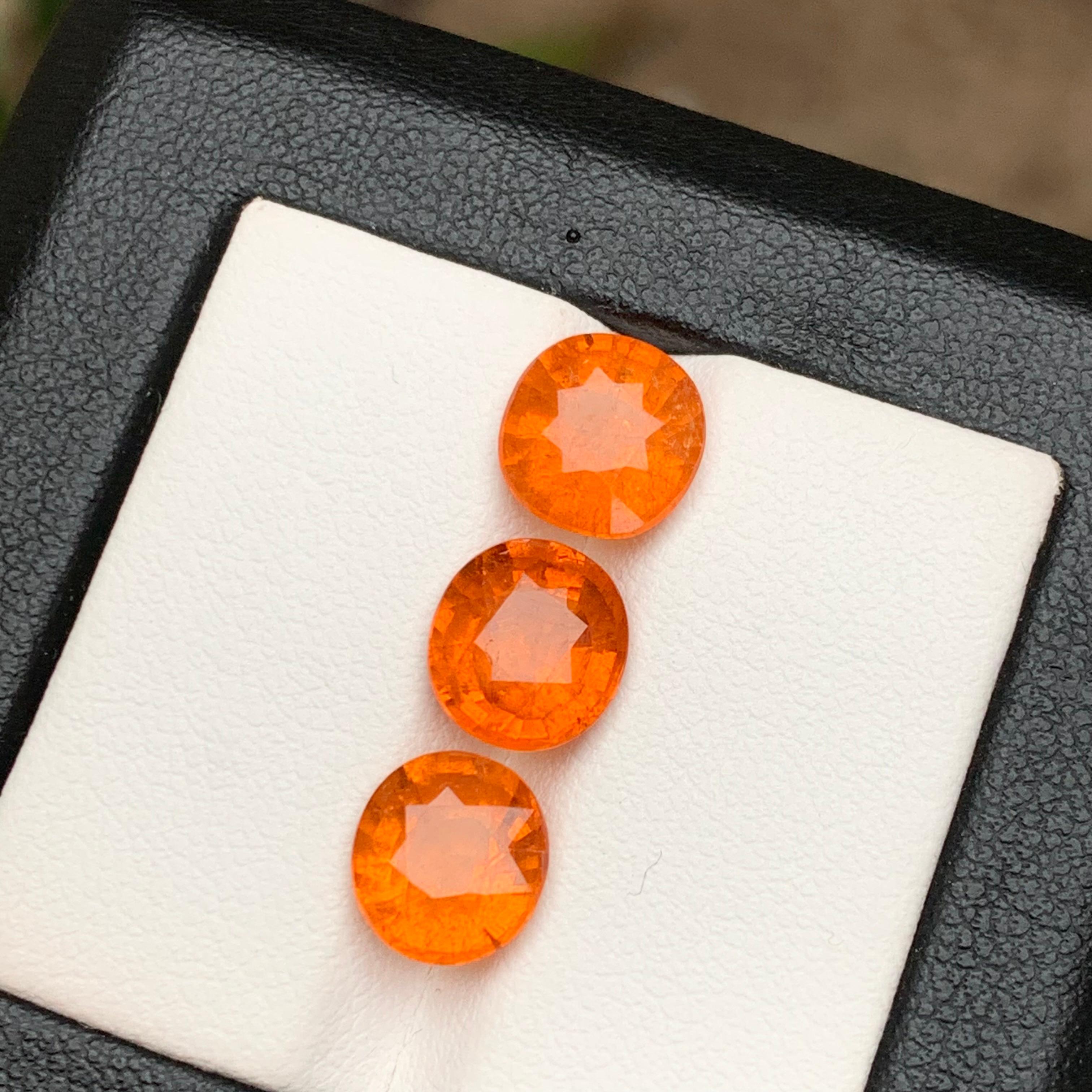 Espesartita natural de color naranja fanta vivo/Granate mandarín 8.60 Ct-Joya Contemporáneo en venta