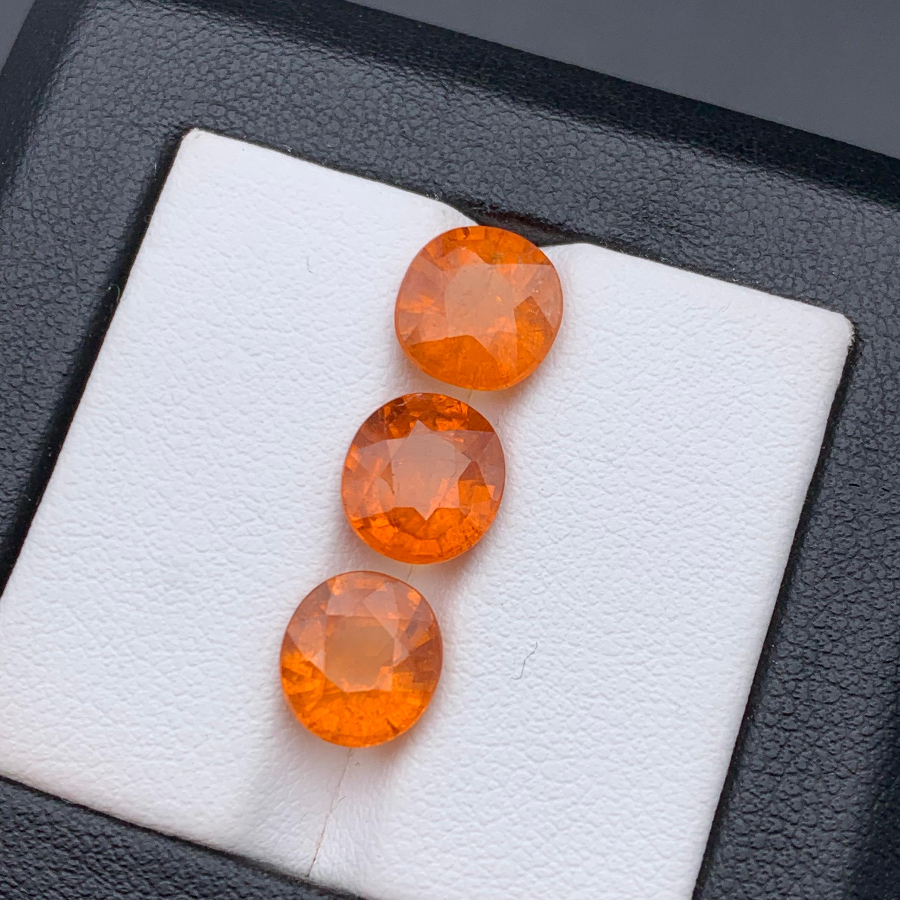 Femenino o masculino Espesartita natural de color naranja fanta vivo/Granate mandarín 8.60 Ct-Joya en venta