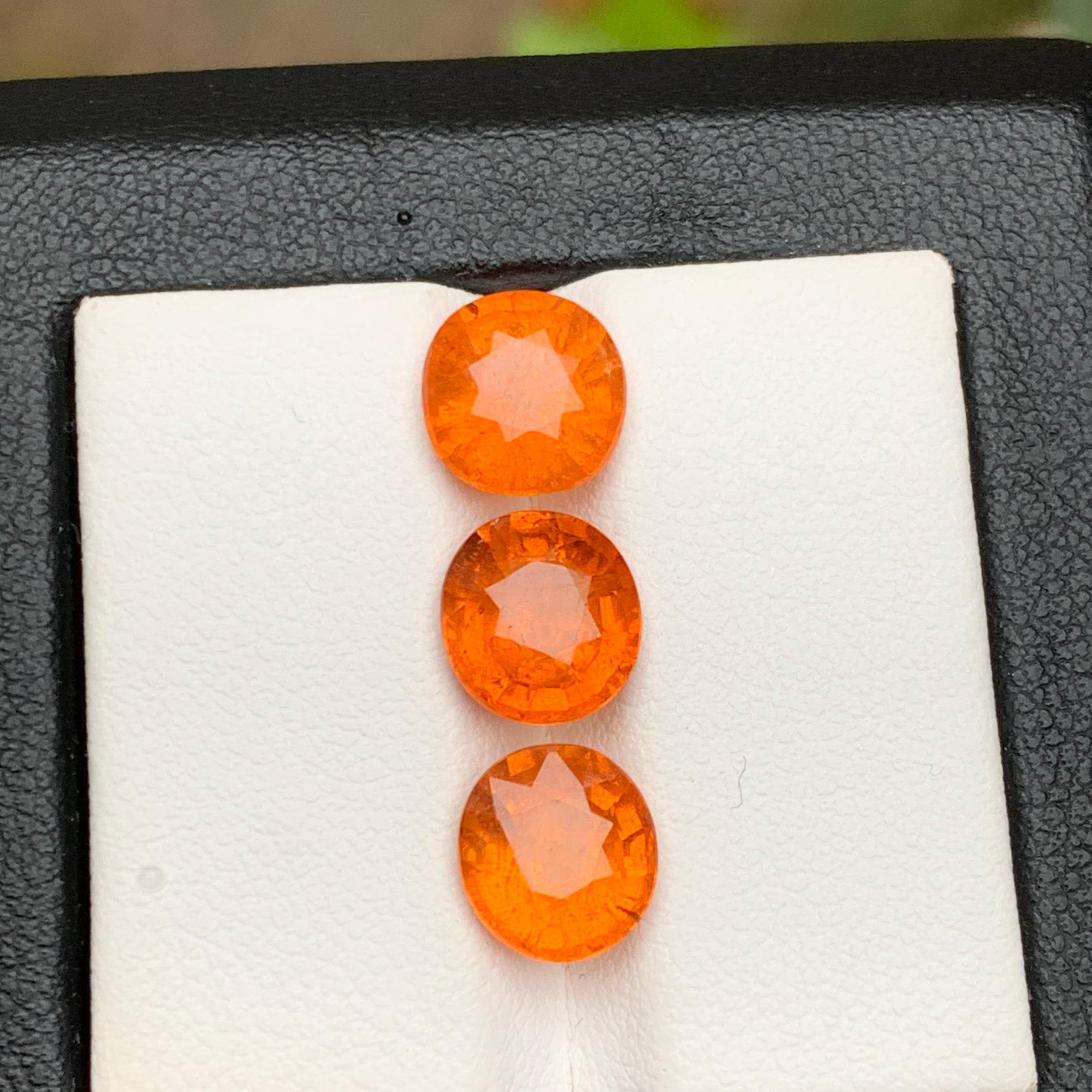 Espesartita natural de color naranja fanta vivo/Granate mandarín 8.60 Ct-Joya en venta 1