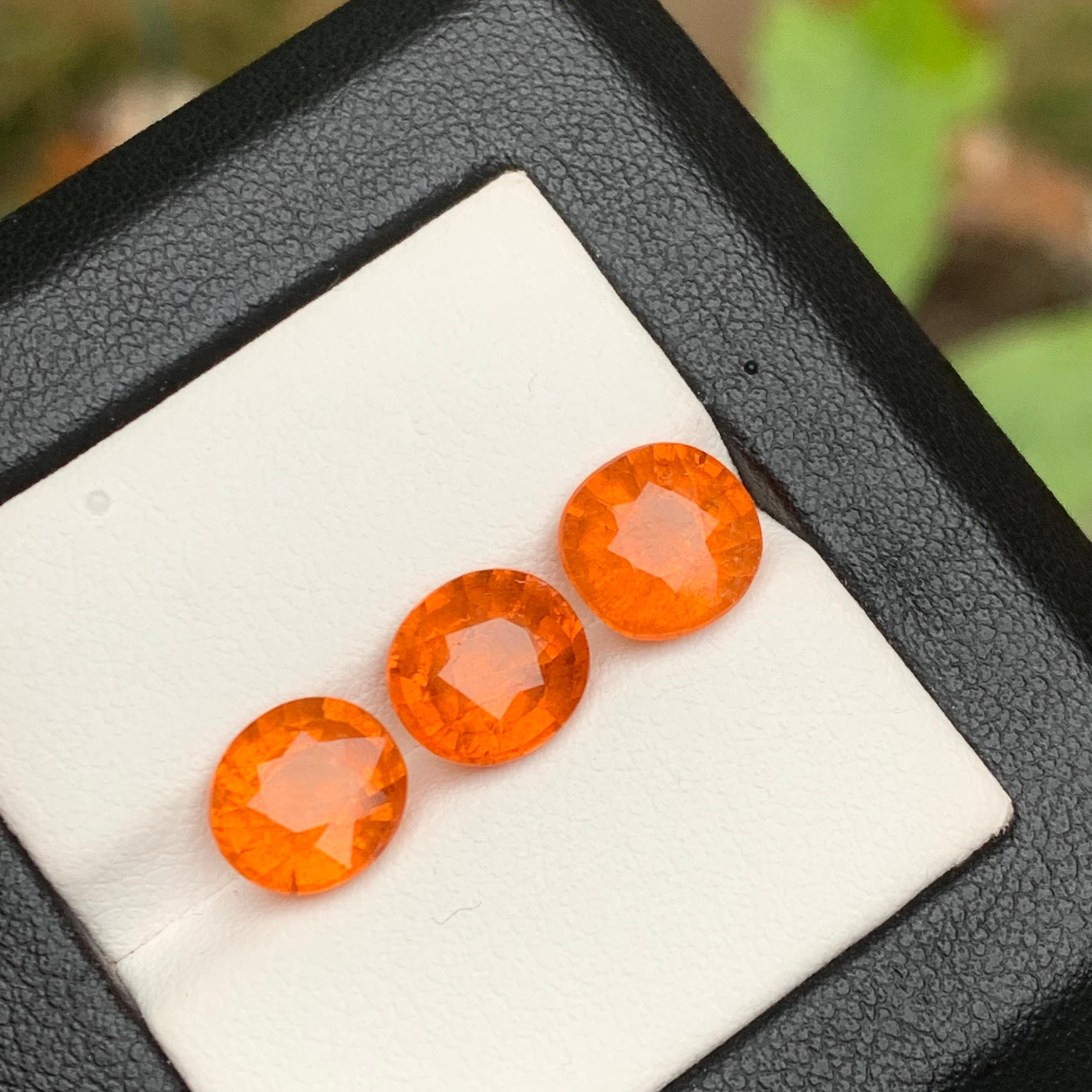 Espesartita natural de color naranja fanta vivo/Granate mandarín 8.60 Ct-Joya en venta 2