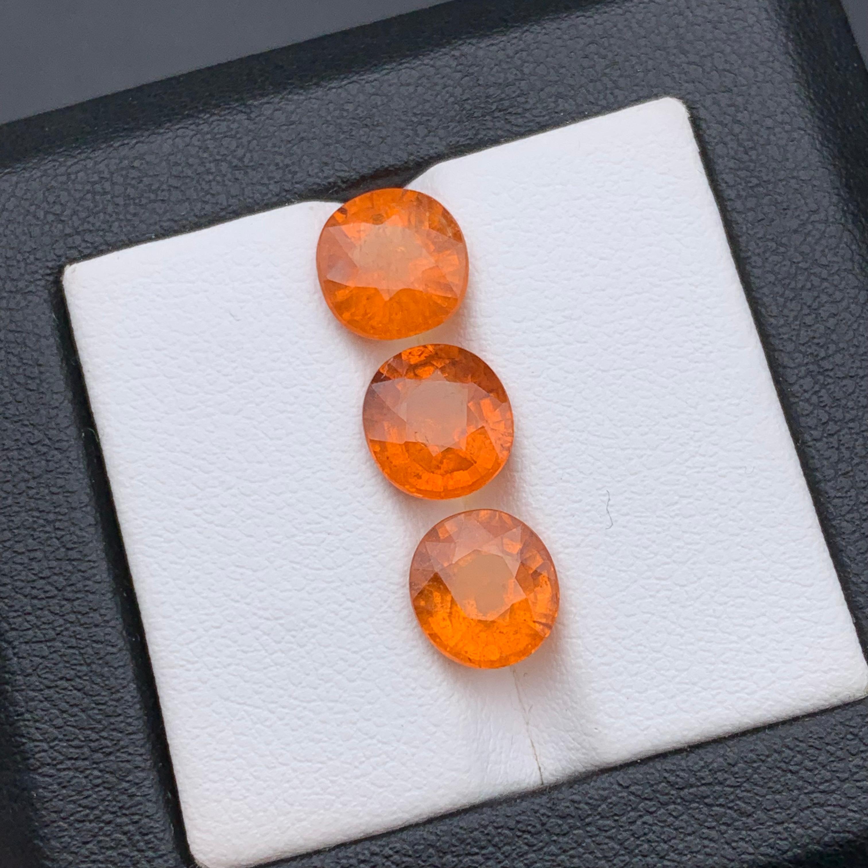 Espesartita natural de color naranja fanta vivo/Granate mandarín 8.60 Ct-Joya en venta 3