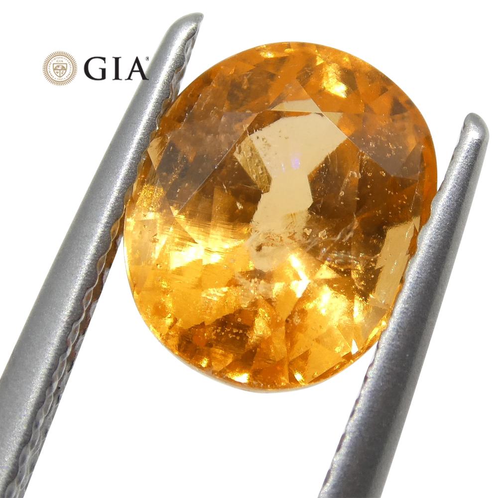Granate de espesartita/espesartita de color naranja fanta vivo, oval de 3,00 ct, certificado por el GIA en Nuevo estado para la venta en Toronto, Ontario