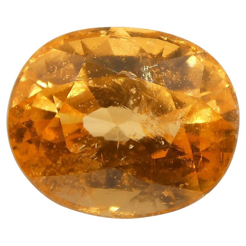 Vivid Fanta Orange Spessartine/Spessartite Garnet ovale de 3,00 carats, certifié GIA