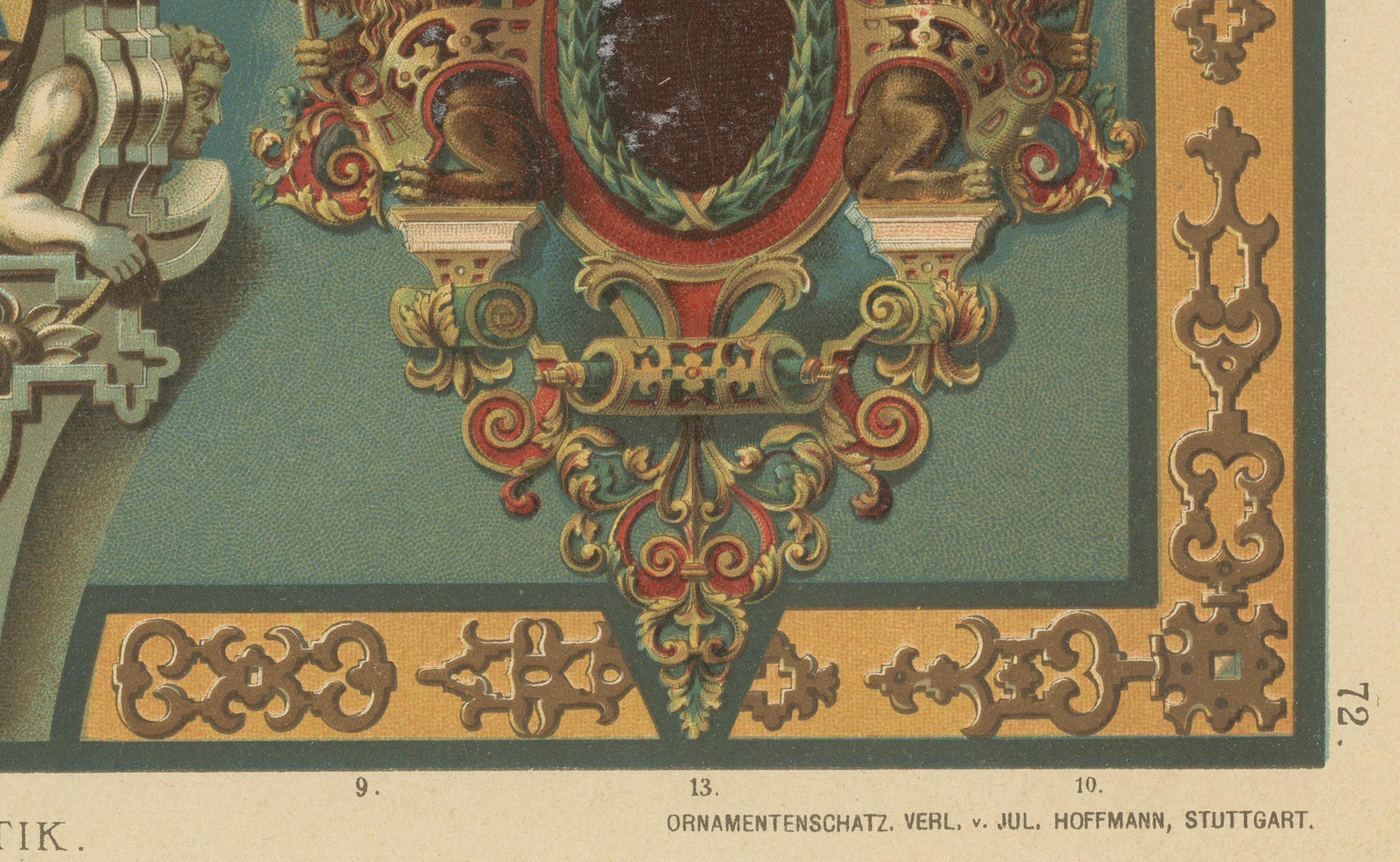 Vivid German Renaissance Art: Painted Sculpture and Heraldry, Published in 1887 In Good Condition For Sale In Langweer, NL