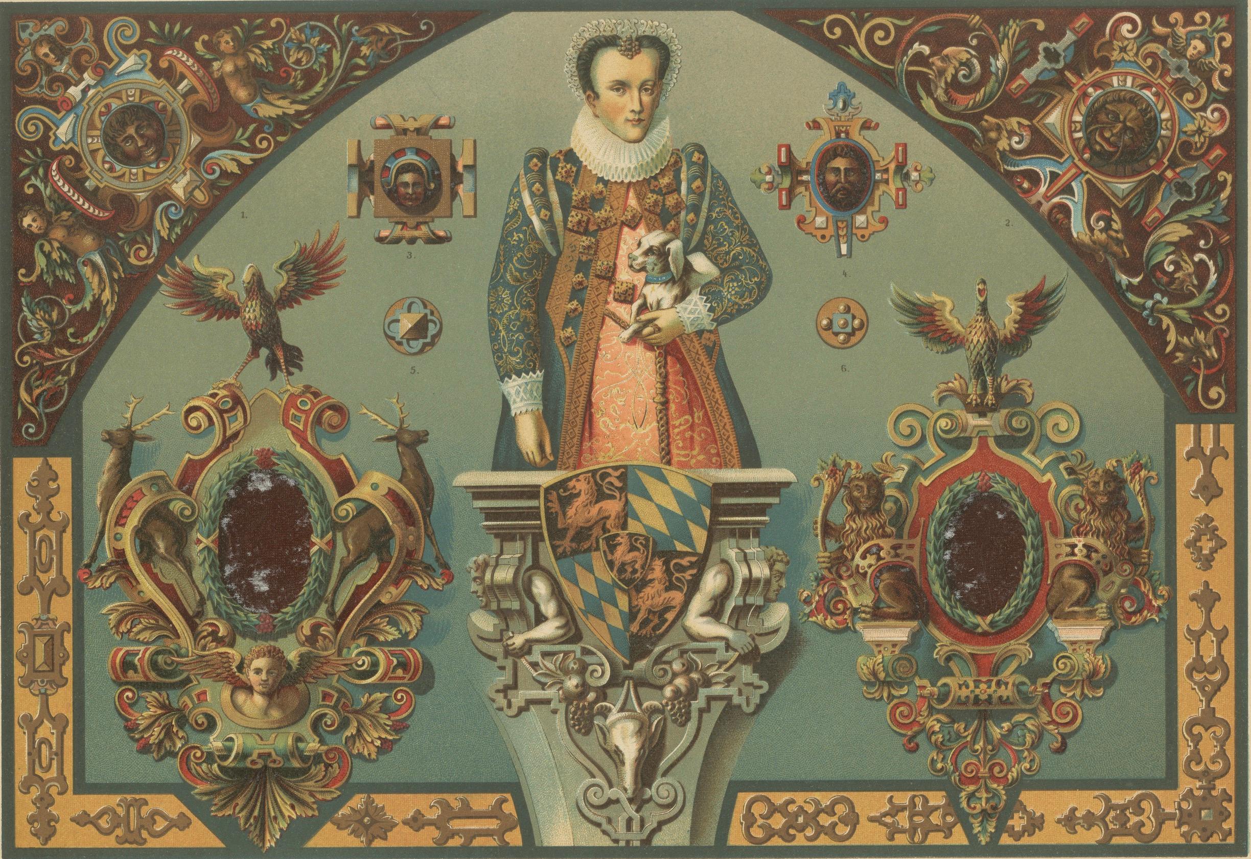 Vivid German Renaissance Art: Painted Sculpture and Heraldry, Published in 1887 For Sale 1
