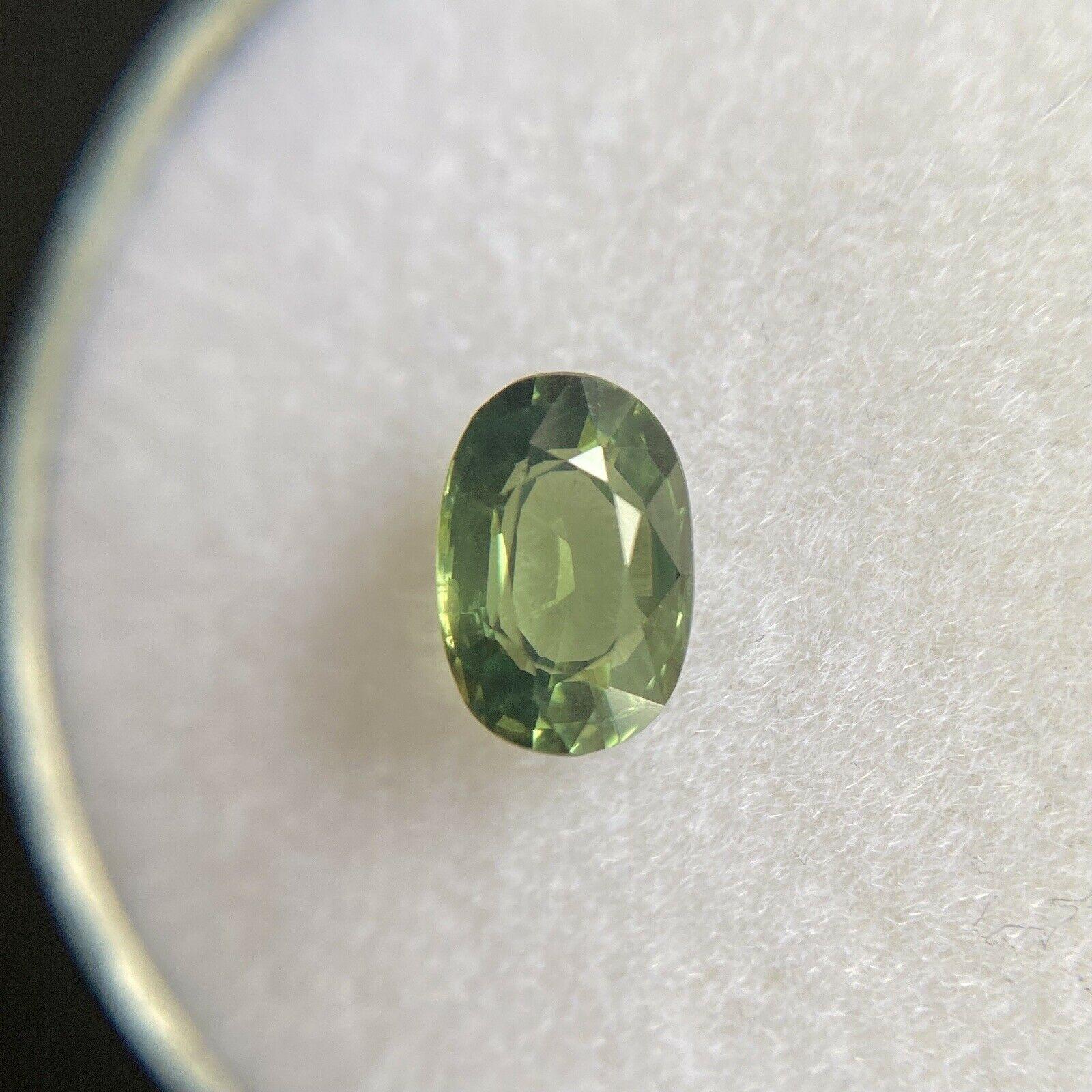 Vivid Green 0.88ct Australian Sapphire Oval Cut Loose Rare Gem In New Condition For Sale In Birmingham, GB