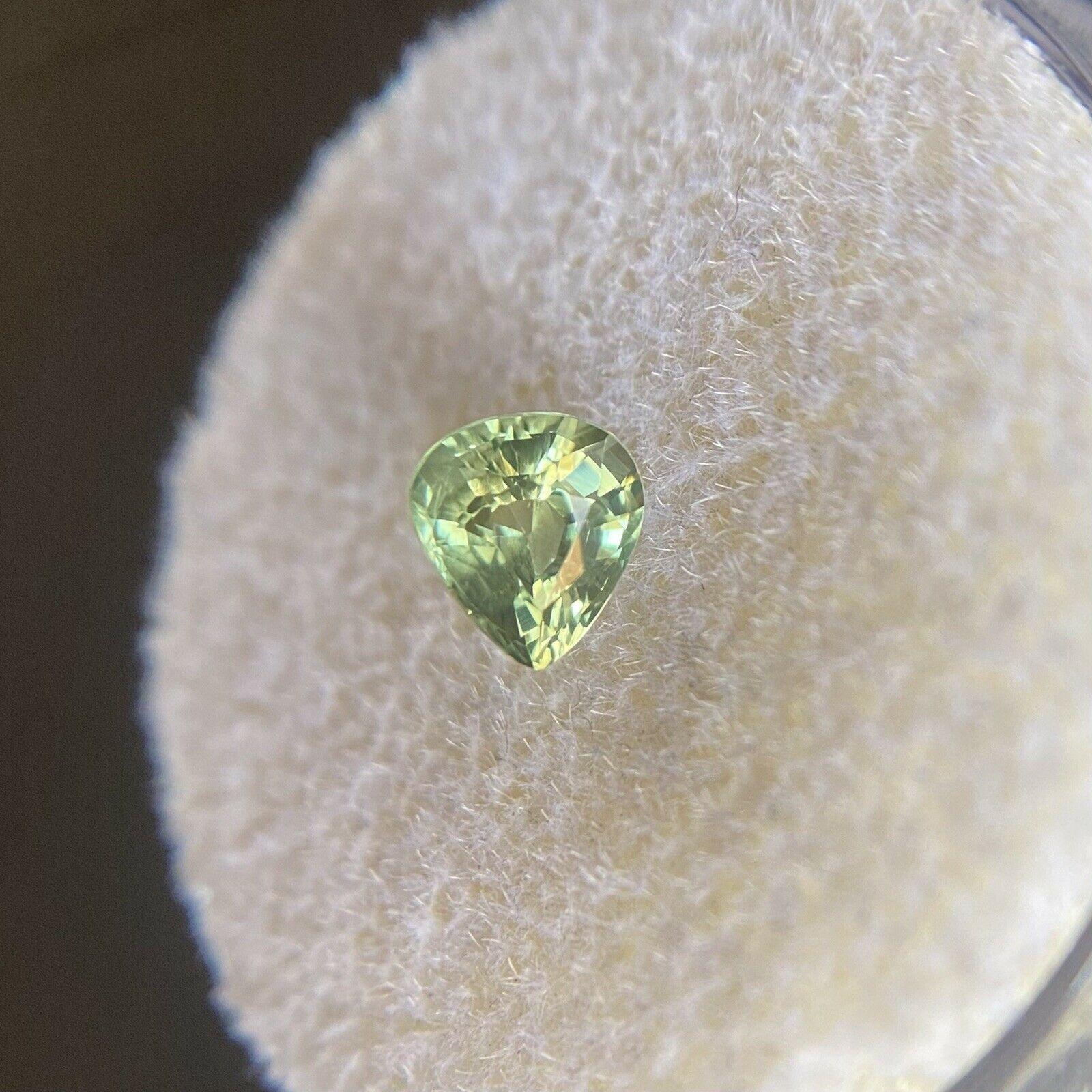 Women's or Men's Vivid Green Australia Sapphire 0.76ct Pear Cut Loose Gem