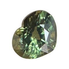 Vivid Green Australian Sapphire 1.12ct Heart Cut Untreated Gem