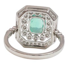 Vivid Green Kolumbianischer Smaragd & Diamanten in Platin Ring
