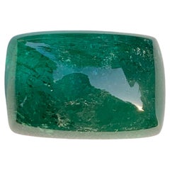 Vivid Green Color Long Tourmaline Cabochon Gemstone for Pendant Jewelry 21mm