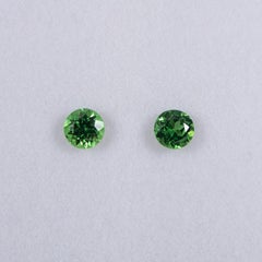 Vivid Green Demantoid Gemstone Round Cut 4mm: Natural Forest Green Gemstone