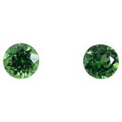 Vivid Green Demantoid Gemstone Round Cut 4mm: Natural Forest Green Gemstone