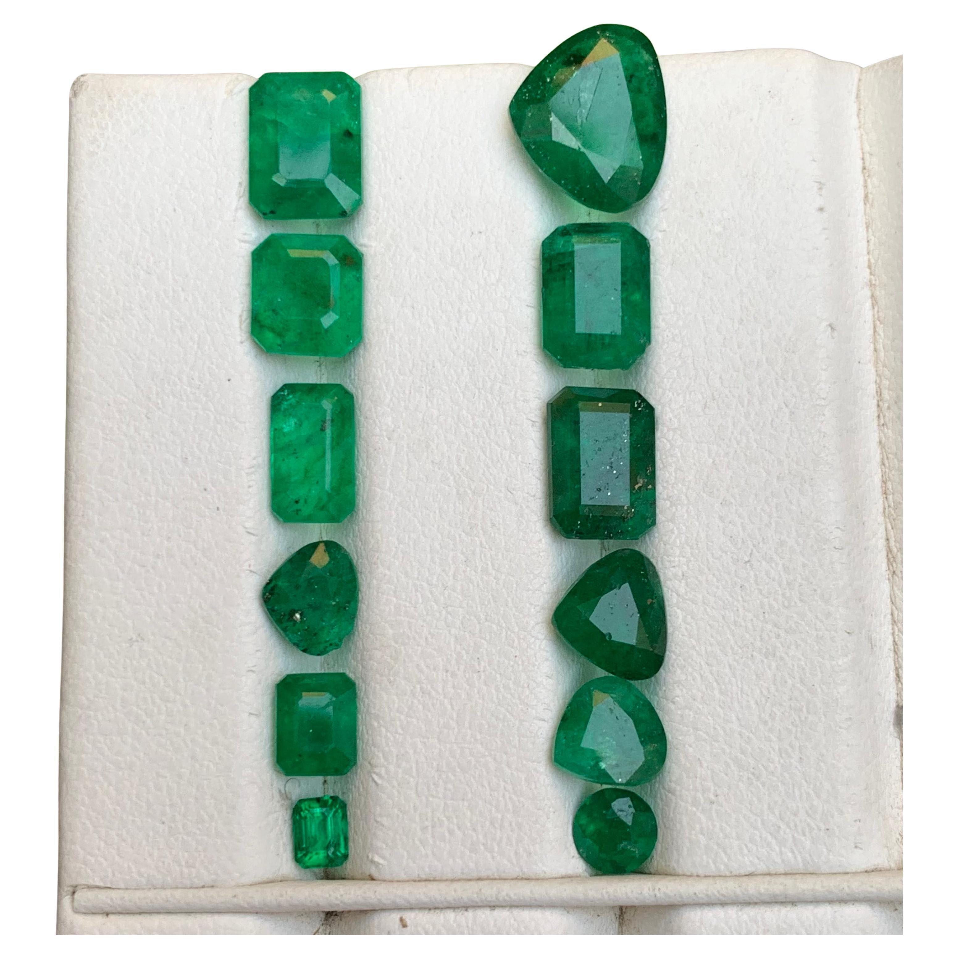 Vivid Green Emerald 14.25 Ct Natural Loose Gemstones Jewelry Size Lot from Swat
