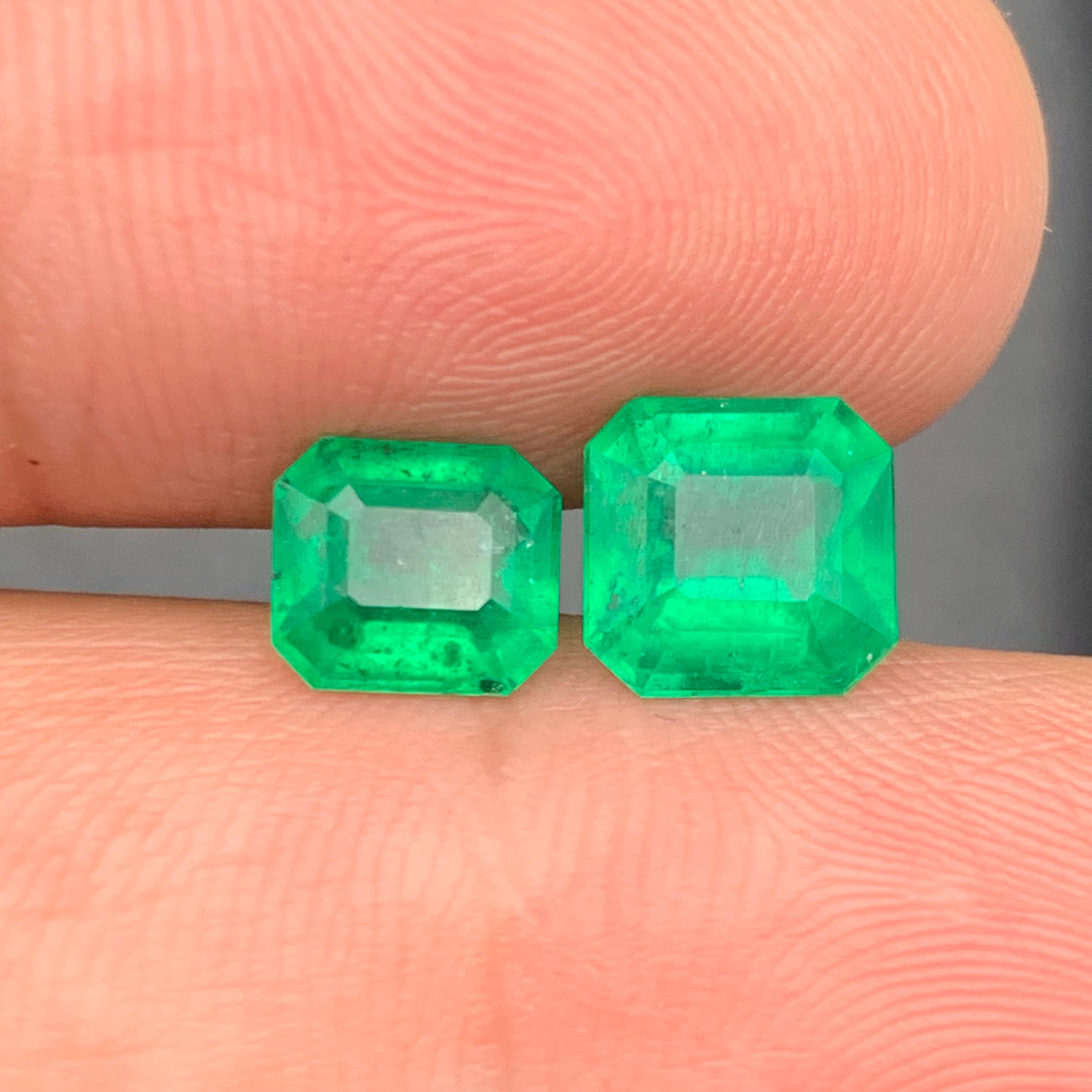 Lebendiger grüner natürlicher Smaragd 3.08 Ct Smaragdschliff Loser Edelstein für feinen Schmuck im Angebot 10