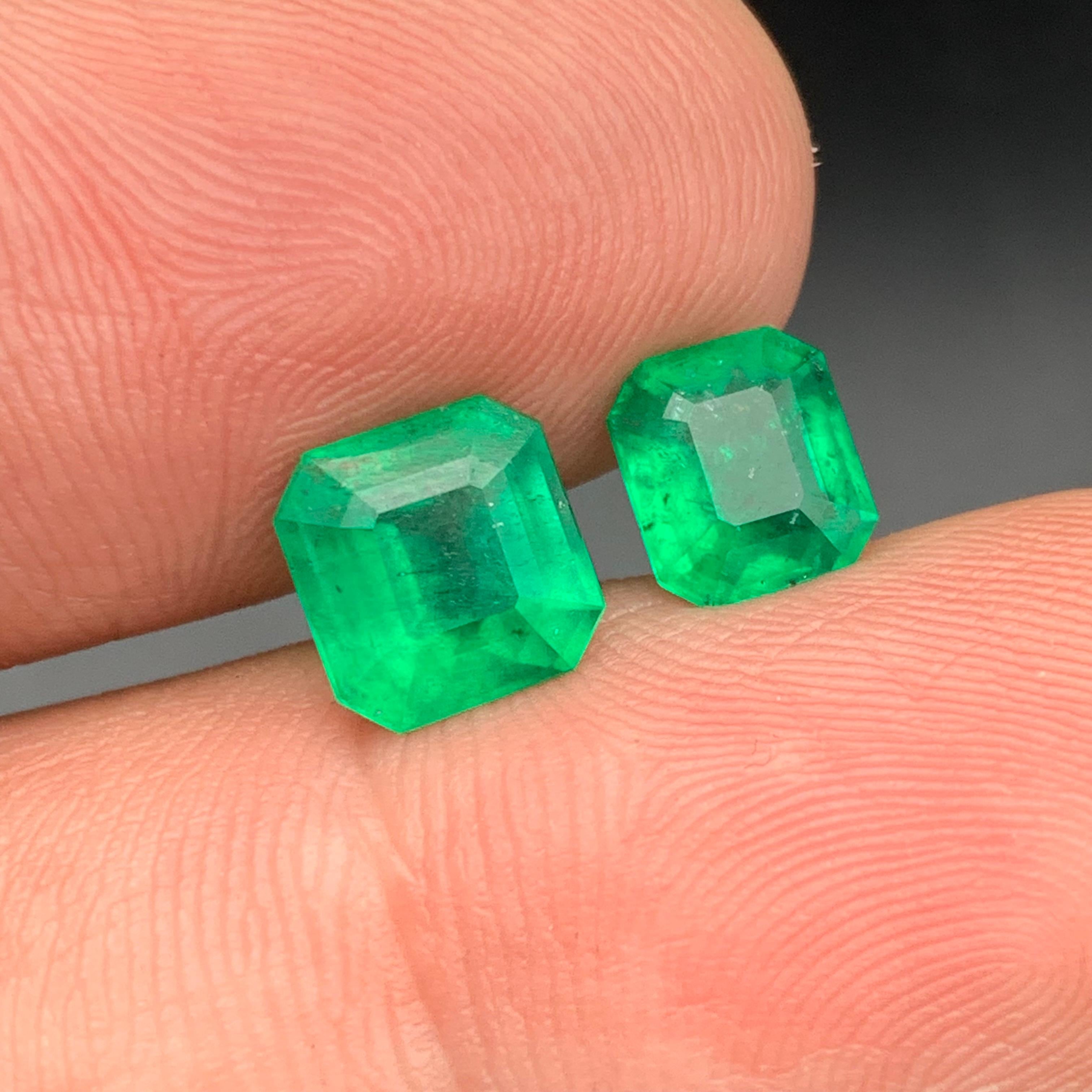 Lebendiger grüner natürlicher Smaragd 3.08 Ct Smaragdschliff Loser Edelstein für feinen Schmuck im Angebot 2