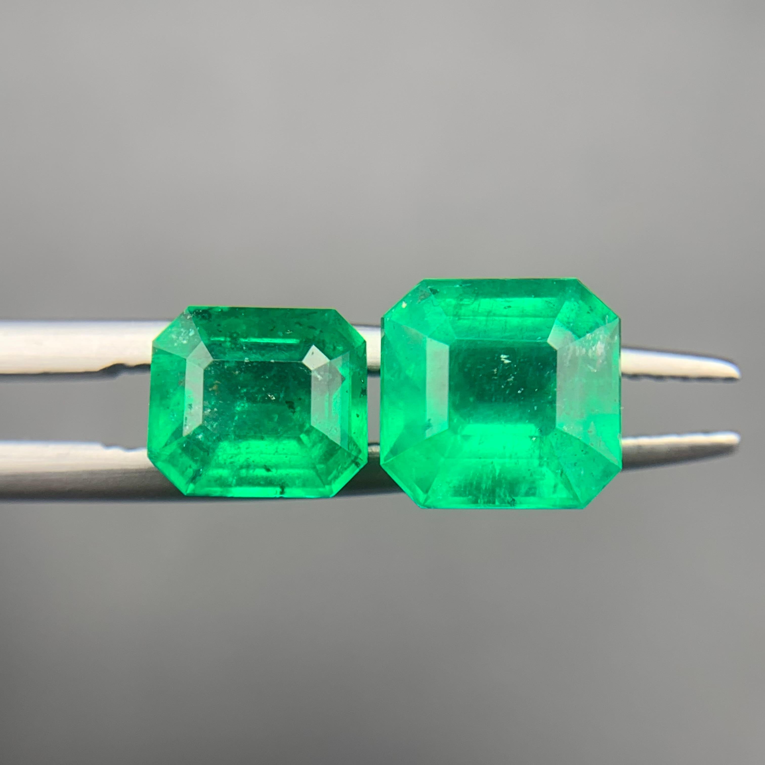 Lebendiger grüner natürlicher Smaragd 3.08 Ct Smaragdschliff Loser Edelstein für feinen Schmuck im Angebot 3