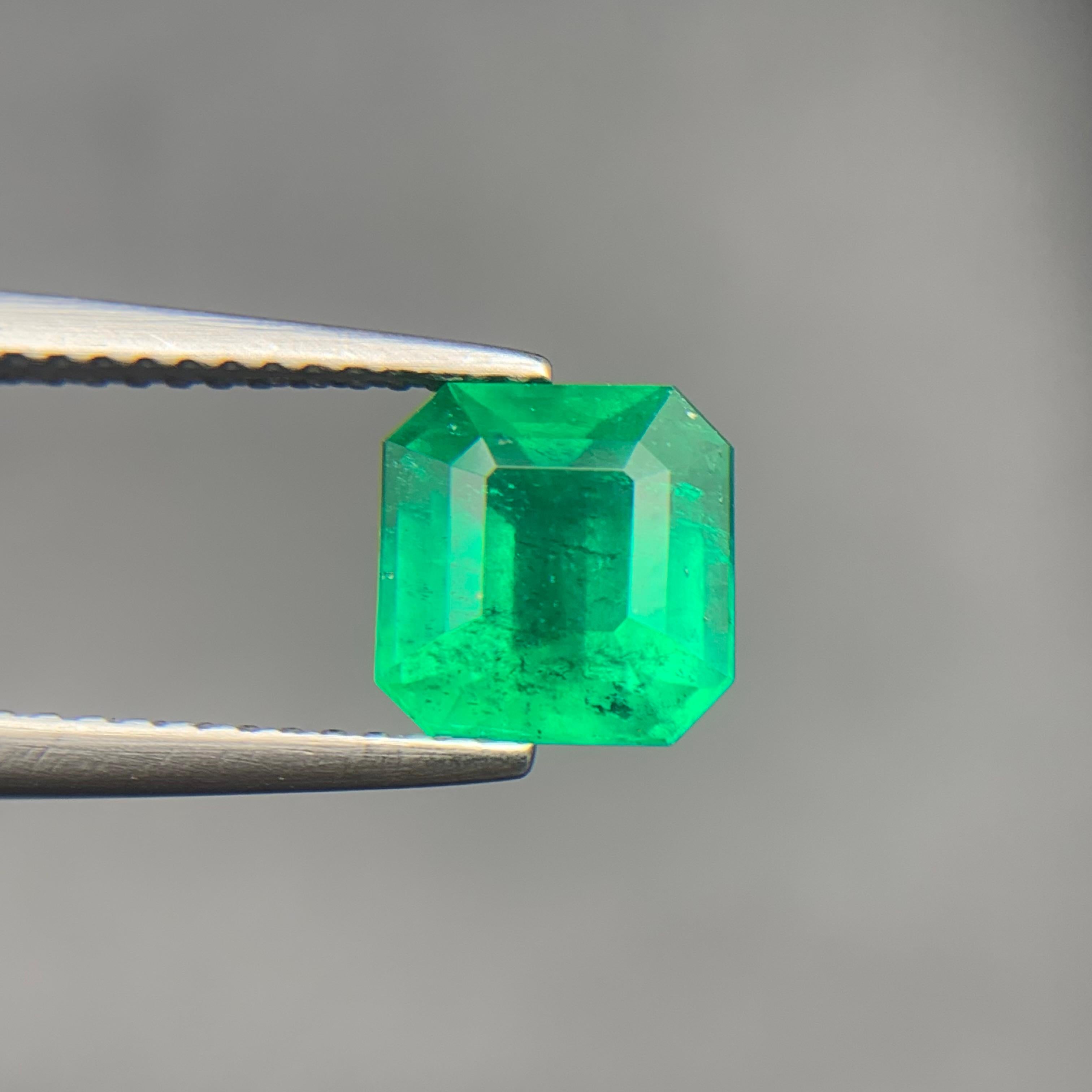 Lebendiger grüner natürlicher Smaragd 3.08 Ct Smaragdschliff Loser Edelstein für feinen Schmuck im Angebot 4