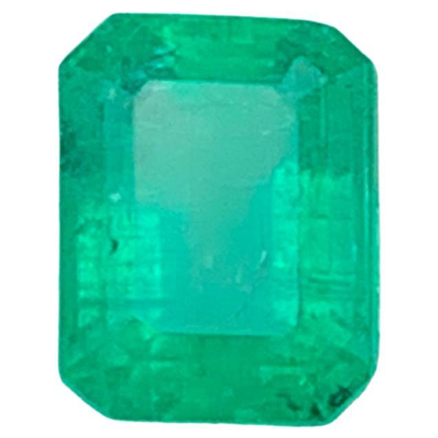Vivid Green Natural Emerald Ring Loose Gemstone 1.70 Ct Emerald Cut for Jewelry