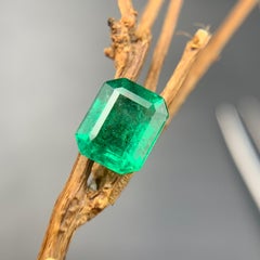 Vivid Green Natural Emerald Ring Pendant Loose Gemstone 1.85Ct Octagon Cut-Jewel
