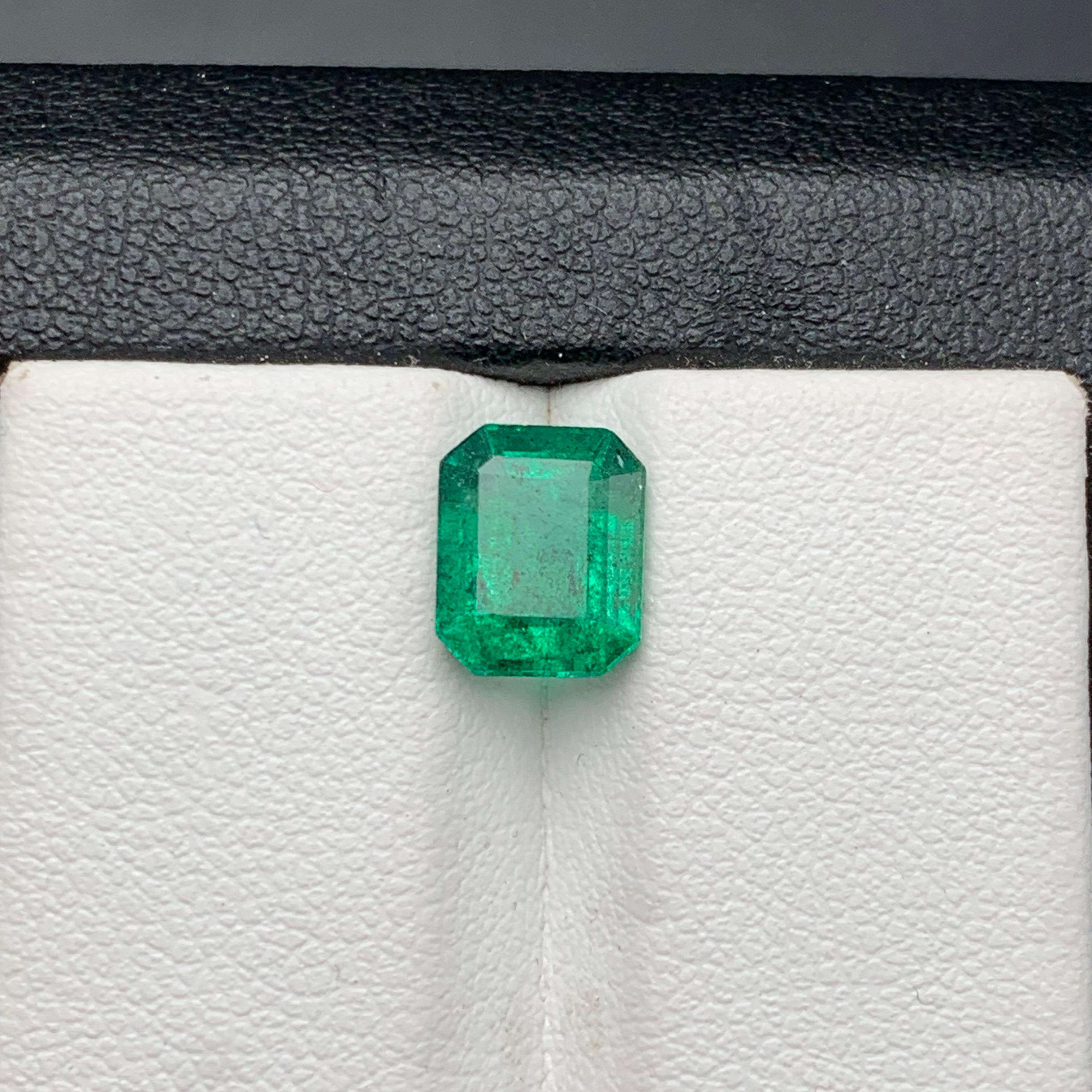 Vivid Green Natural Emerald Ring Pendant Loose Gemstone 1.85Ct Octagon Cut-Jewel For Sale 4