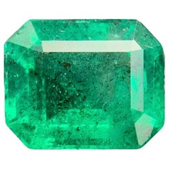 Vivid Green Natural Emerald Ring Anhänger Lose Edelstein 1.85Ct Octagon Cut-Jewel