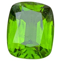 Vivid Green Natural Peridot 18.58 Carat Cushion Cut Loose Gemstone for Ring