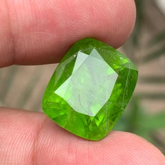 Vivid Green Natural Peridot 26,86 Karat Cushion Cut Lose Edelstein für Anhänger