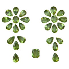 Vivid Green Natural Peridot 32.97 Ct Pear Cut Loose Gemstones Parcel for Jewelry